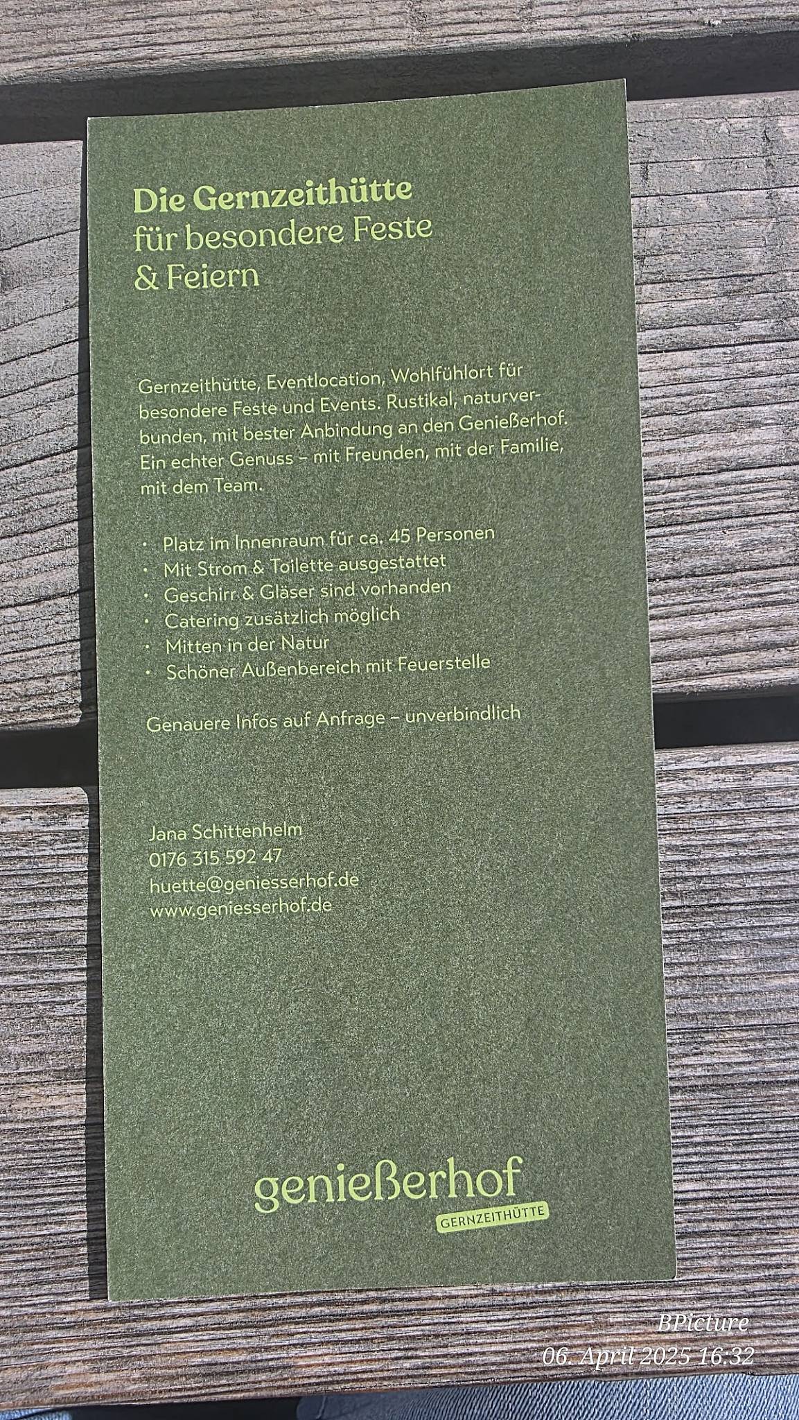 Genießerhof меню