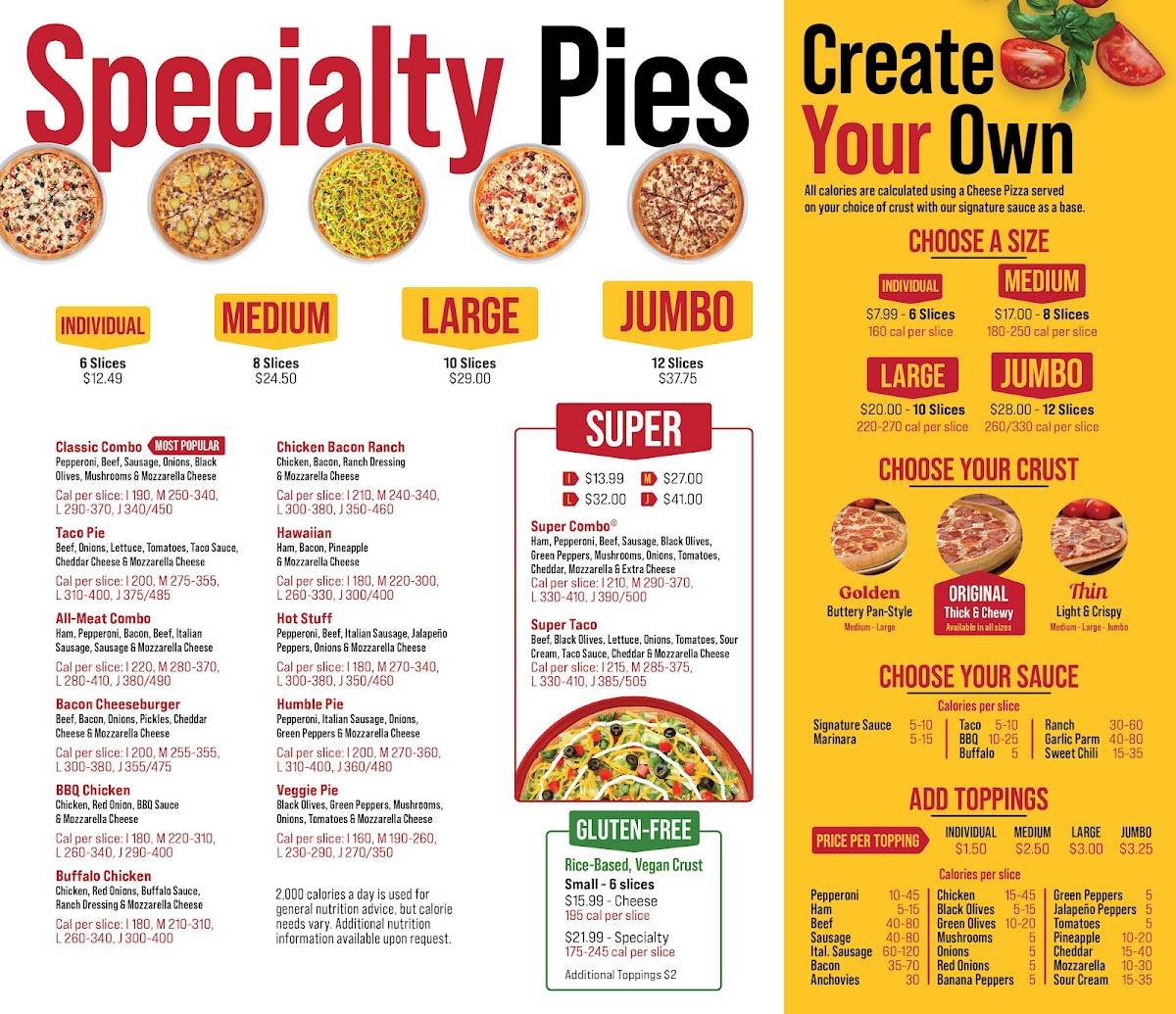 Godfather's Pizza меню