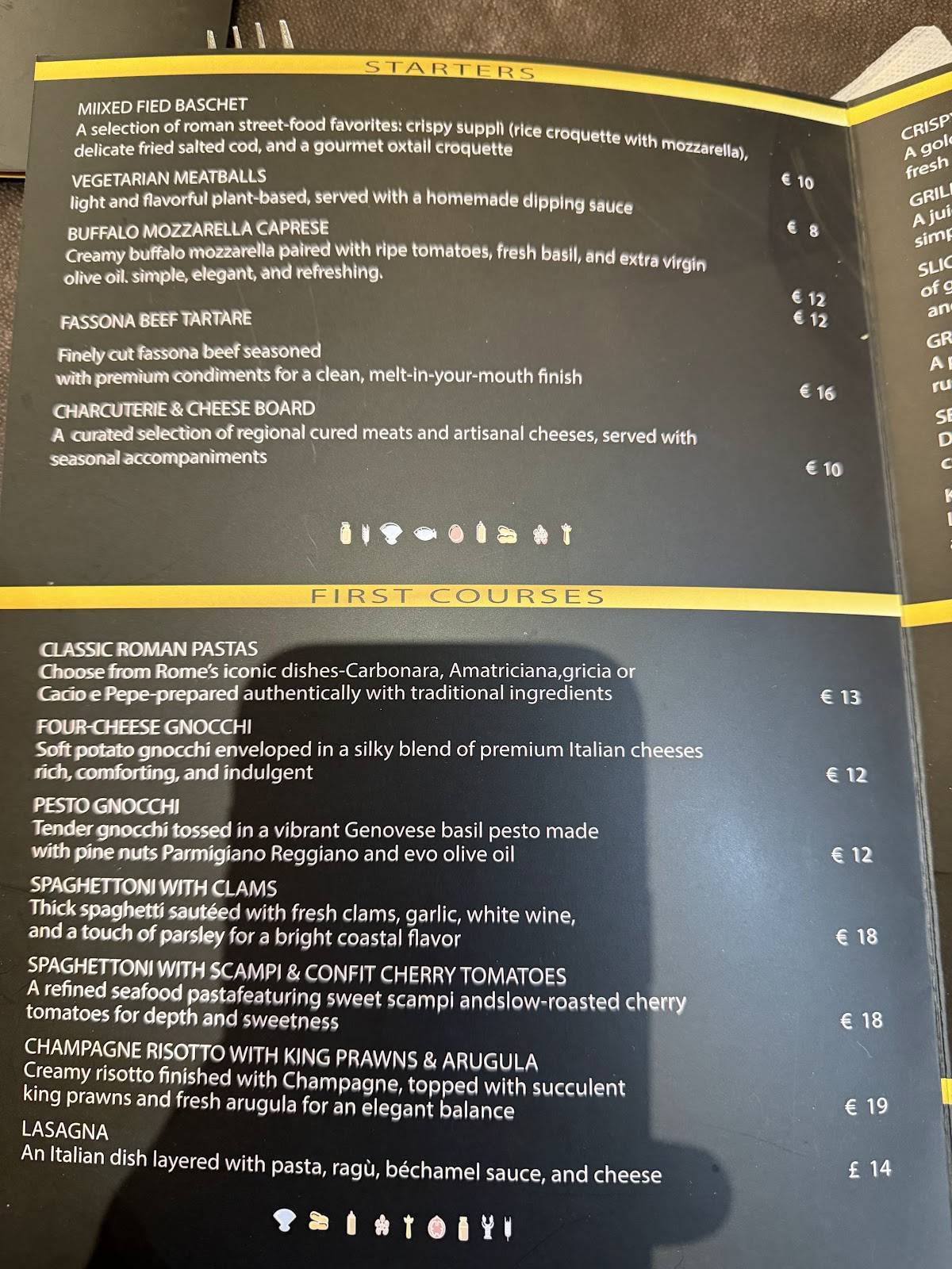 Gourmoso - Caffè Bistrot Ristorante меню