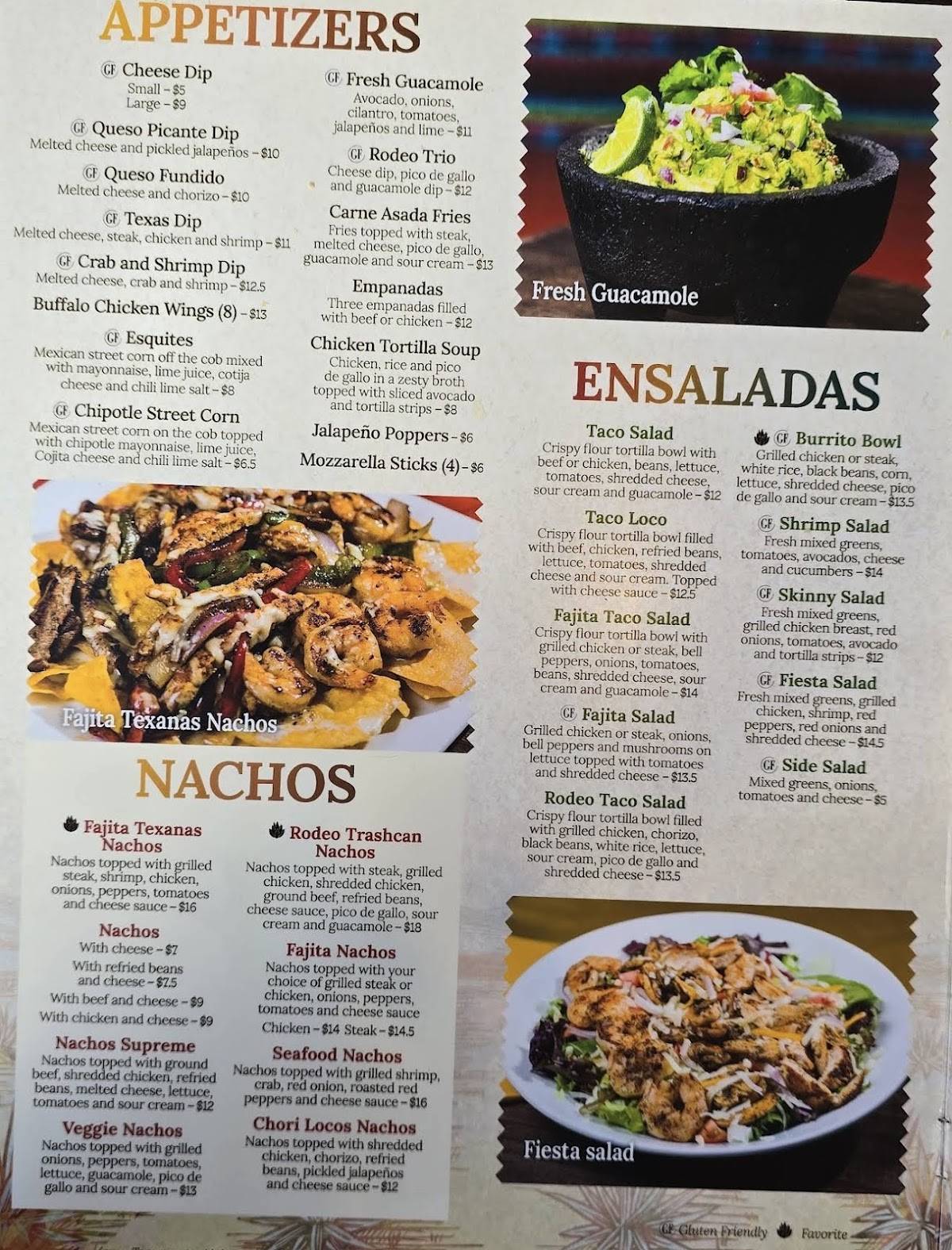 Gran Rodeo Mexican Bar & Grill - MONTGOMERYVILLE меню