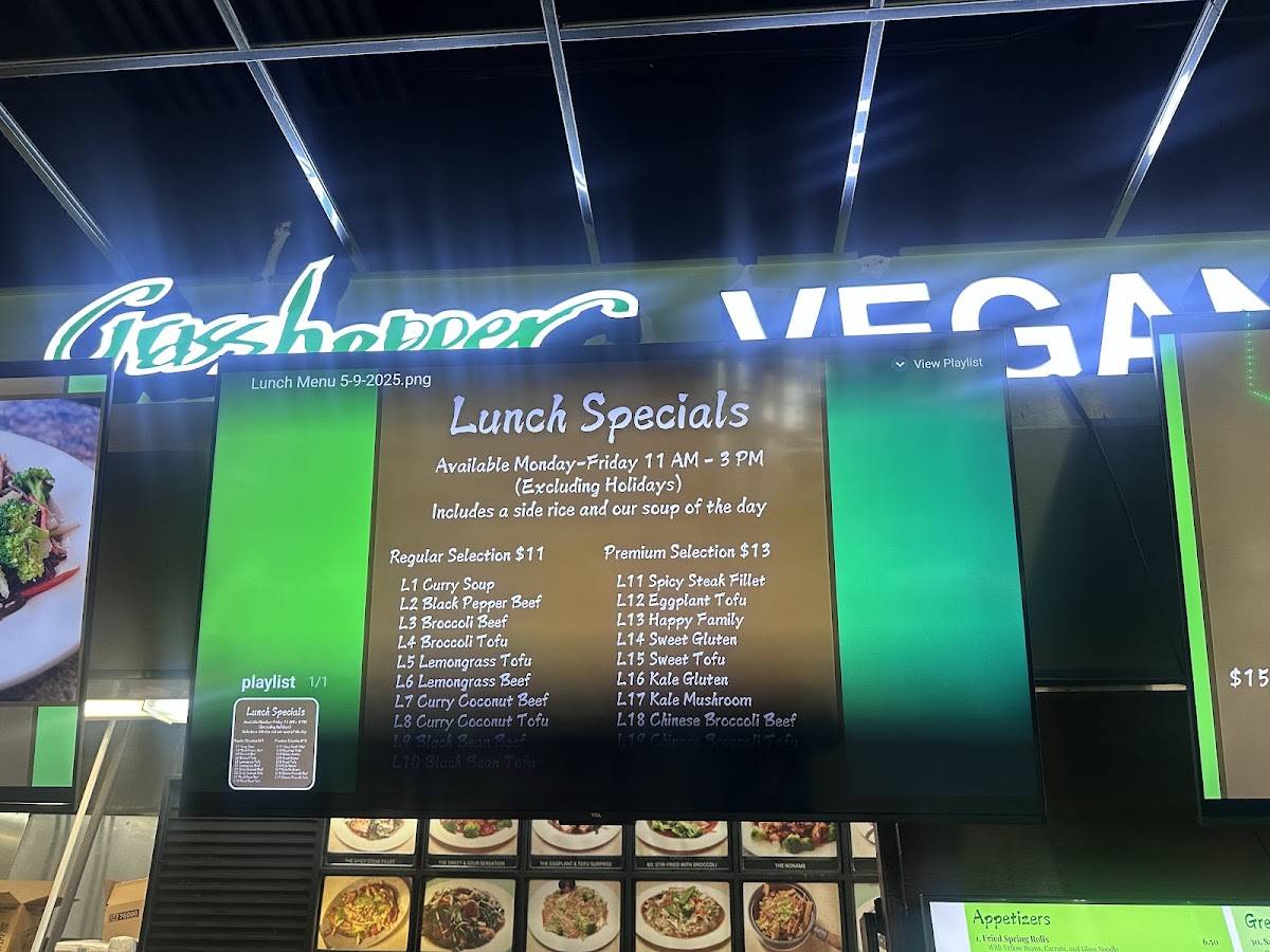 Grasshopper Vegan Restaurant меню