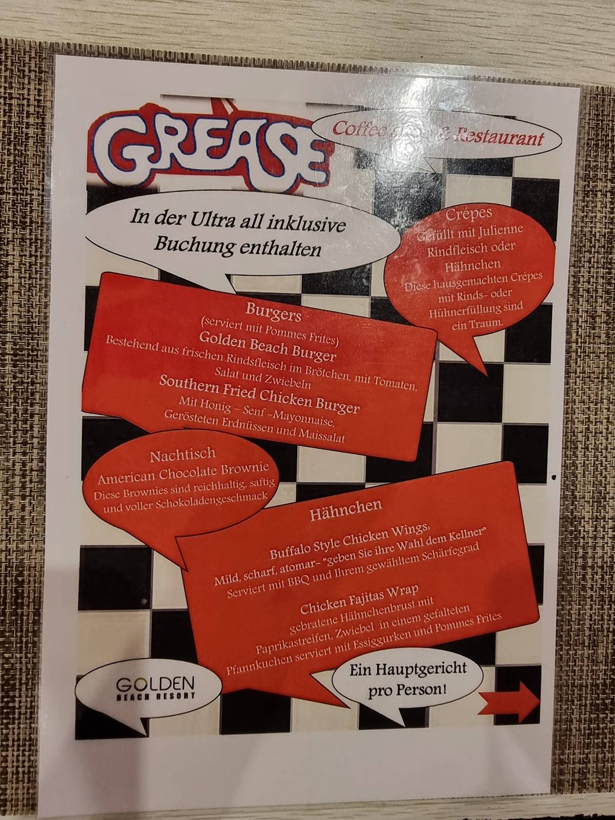 Grease меню