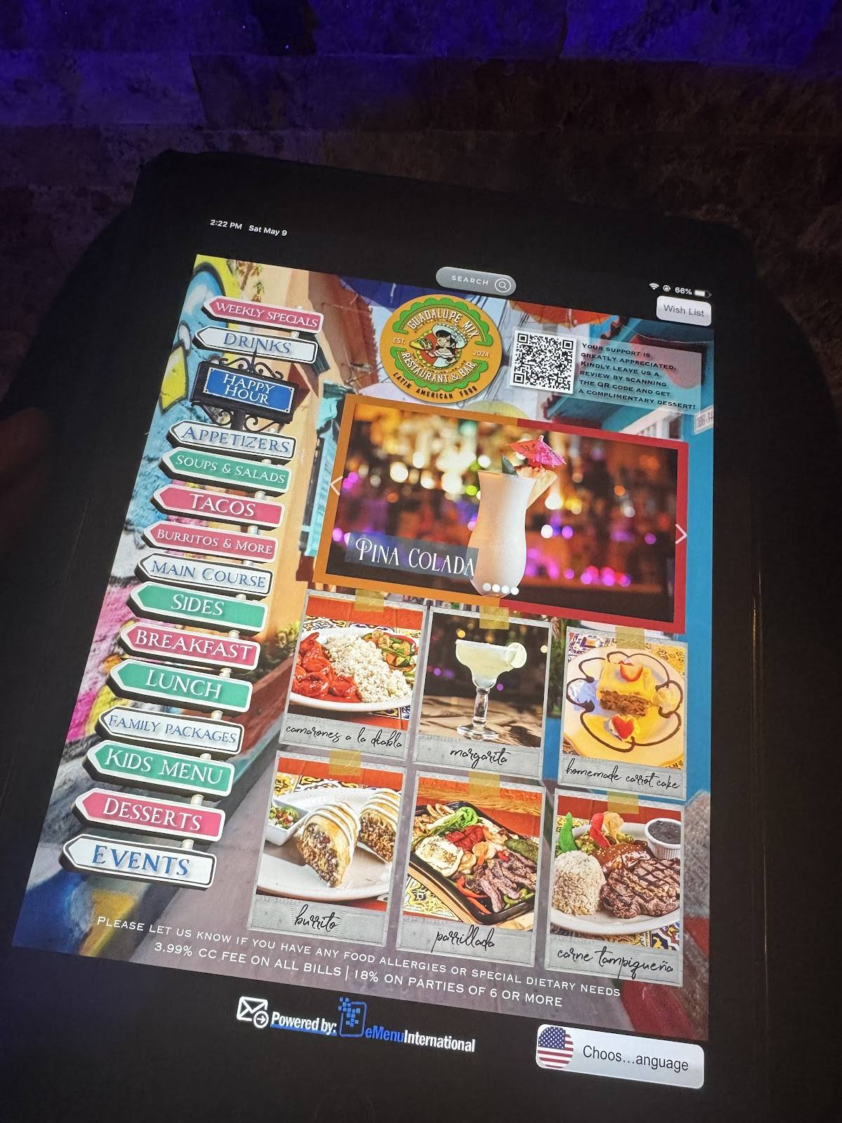 Guadalupe Mix Restaurant and Bar меню