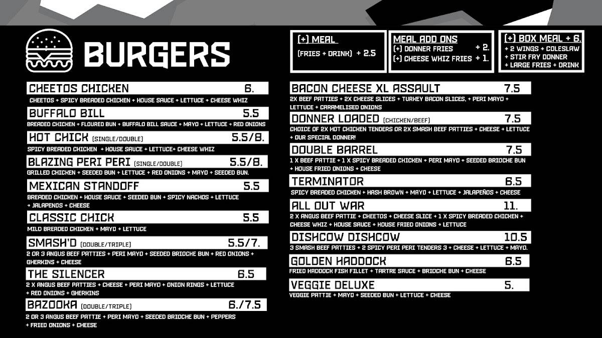Gunners Kitchen Rochdale меню