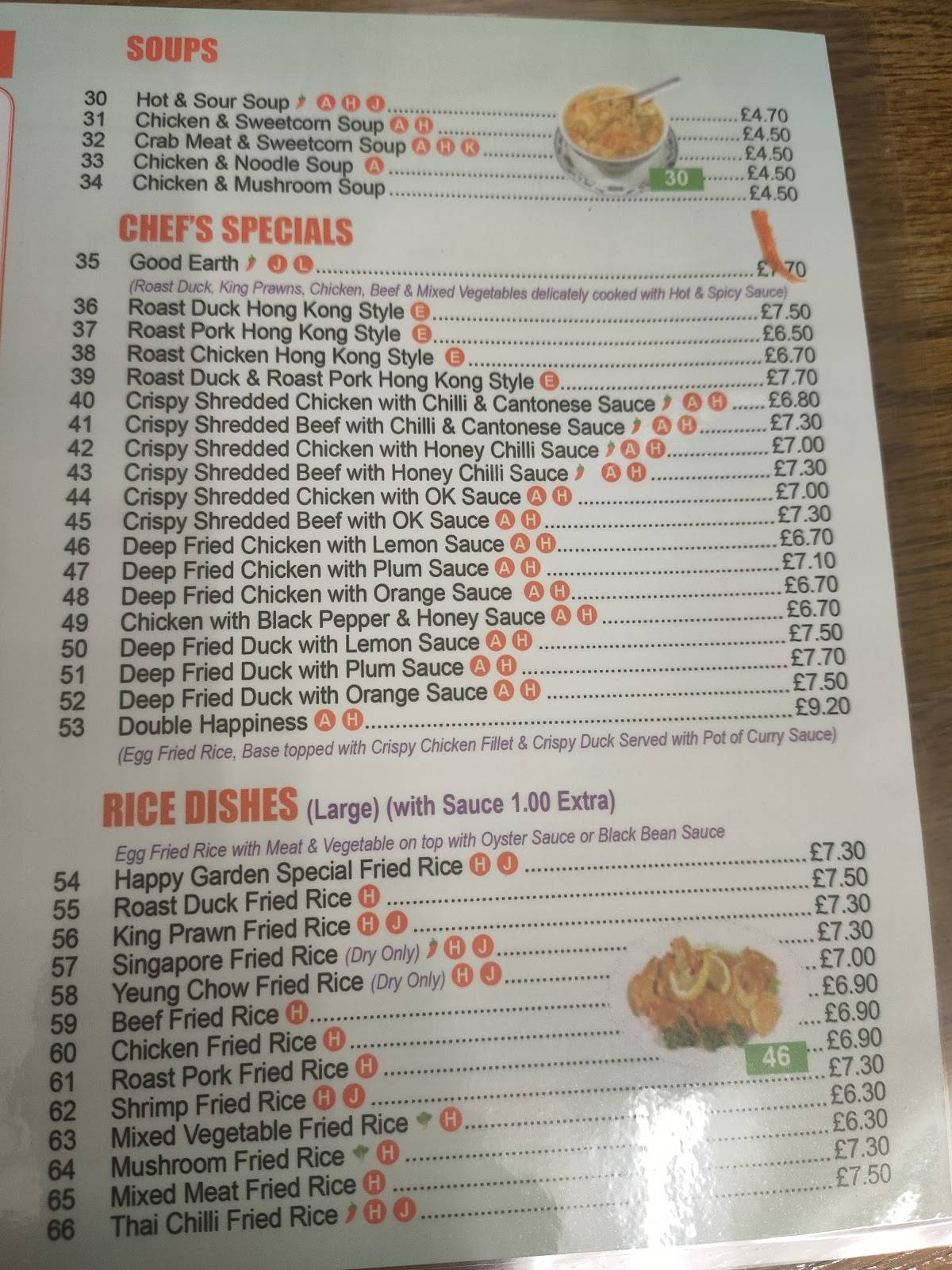 Happy Garden Chinese Take Away меню