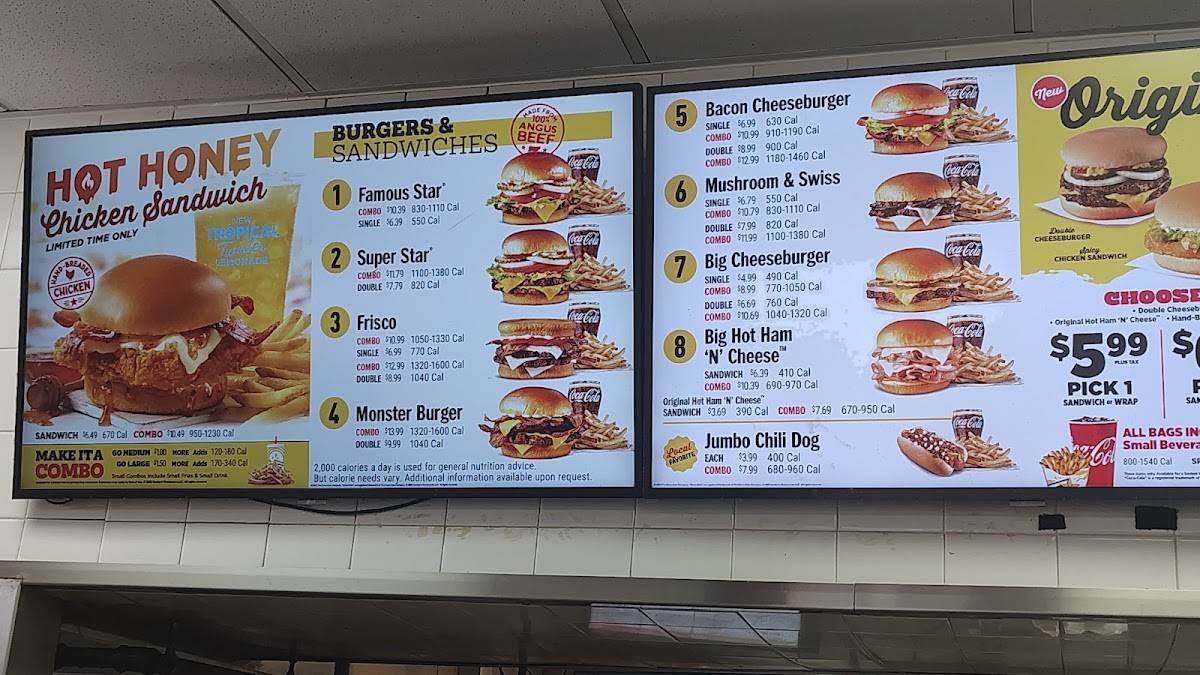 Hardee's меню