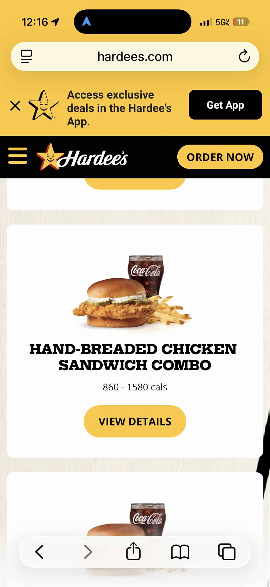 Hardee's меню