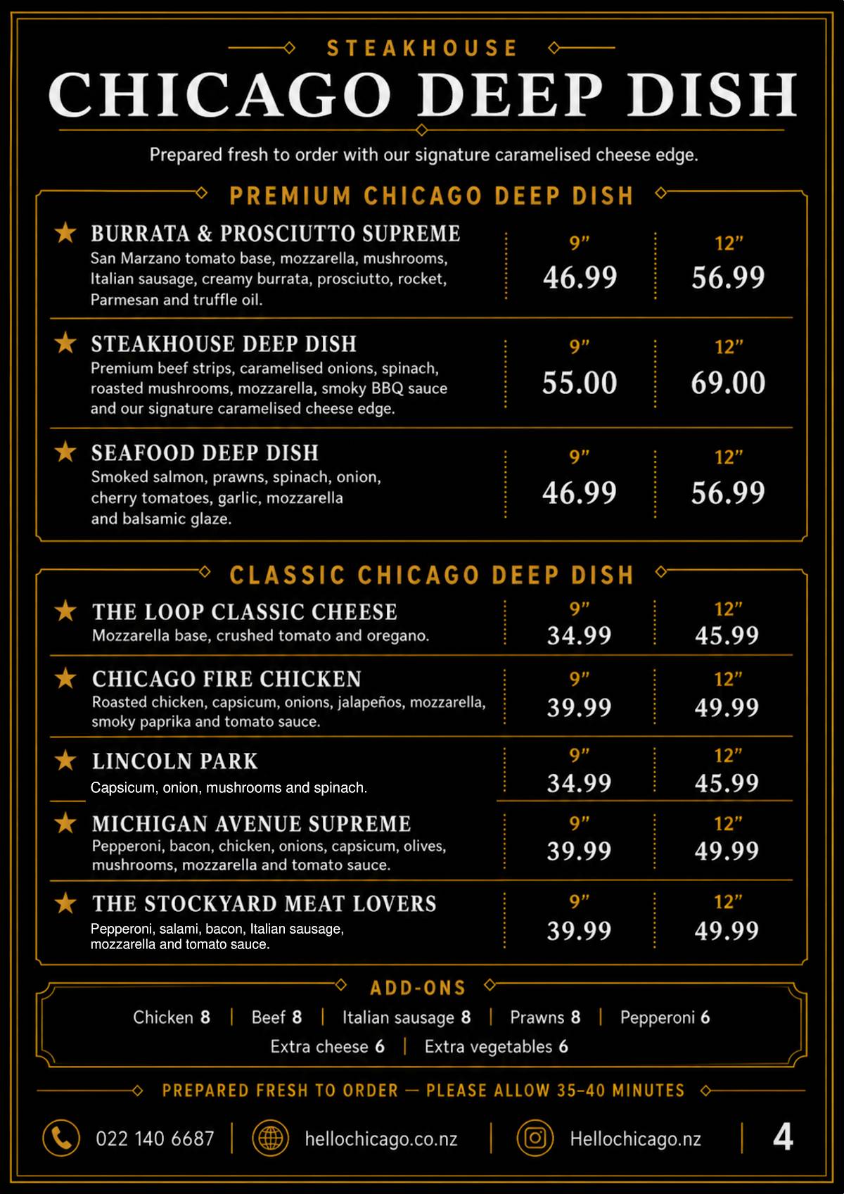 Hello Chicago меню