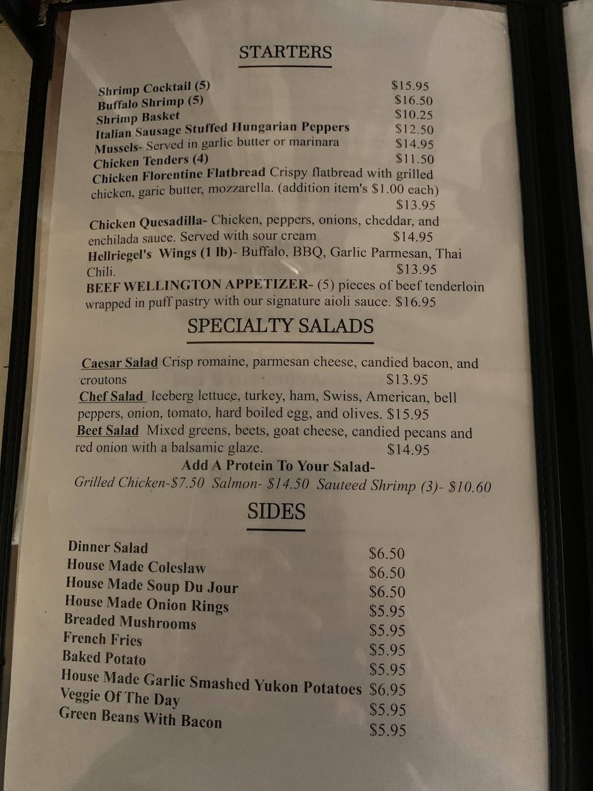 Hellriegel's Inn меню