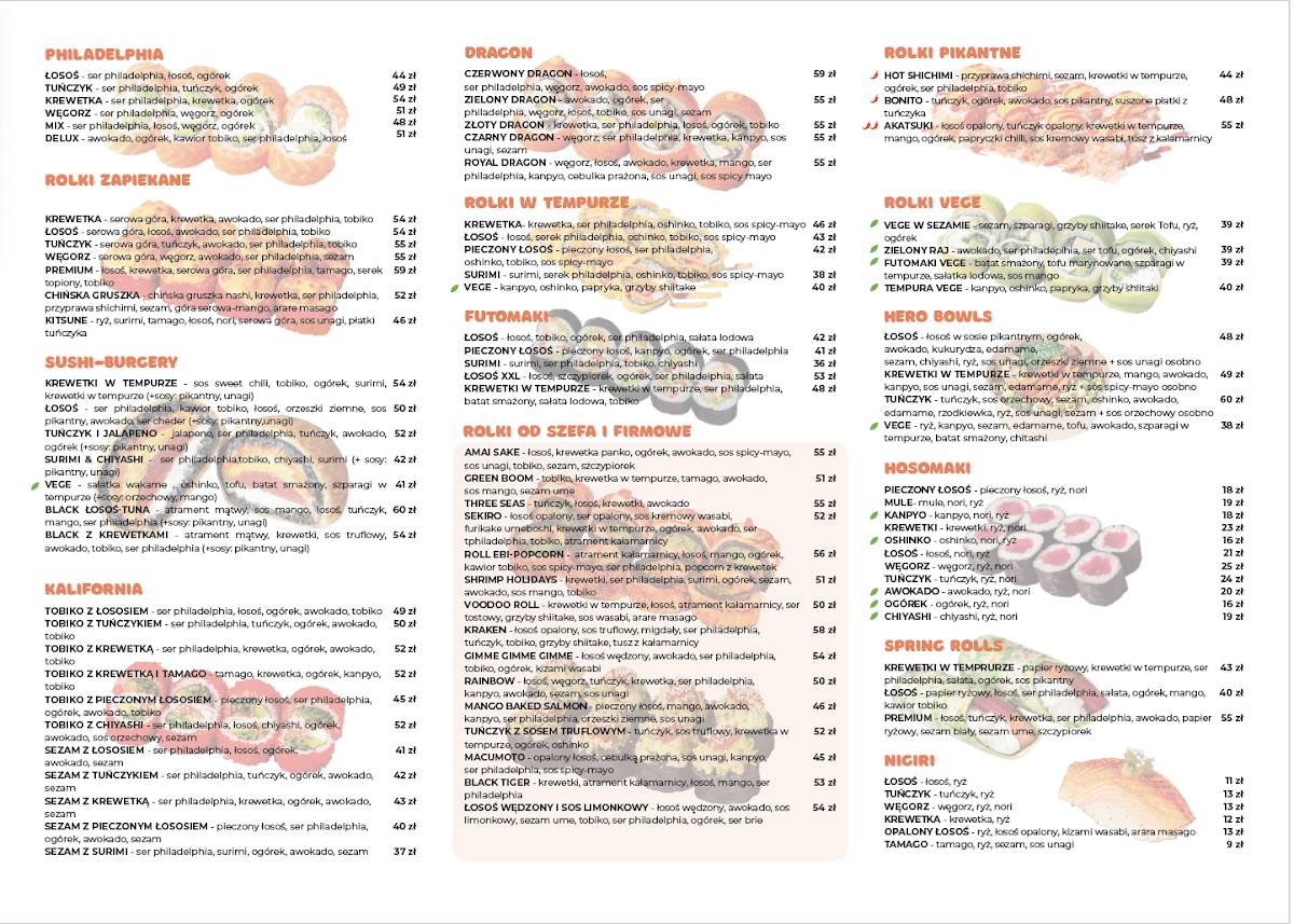Hero Sushi Rzeszów меню