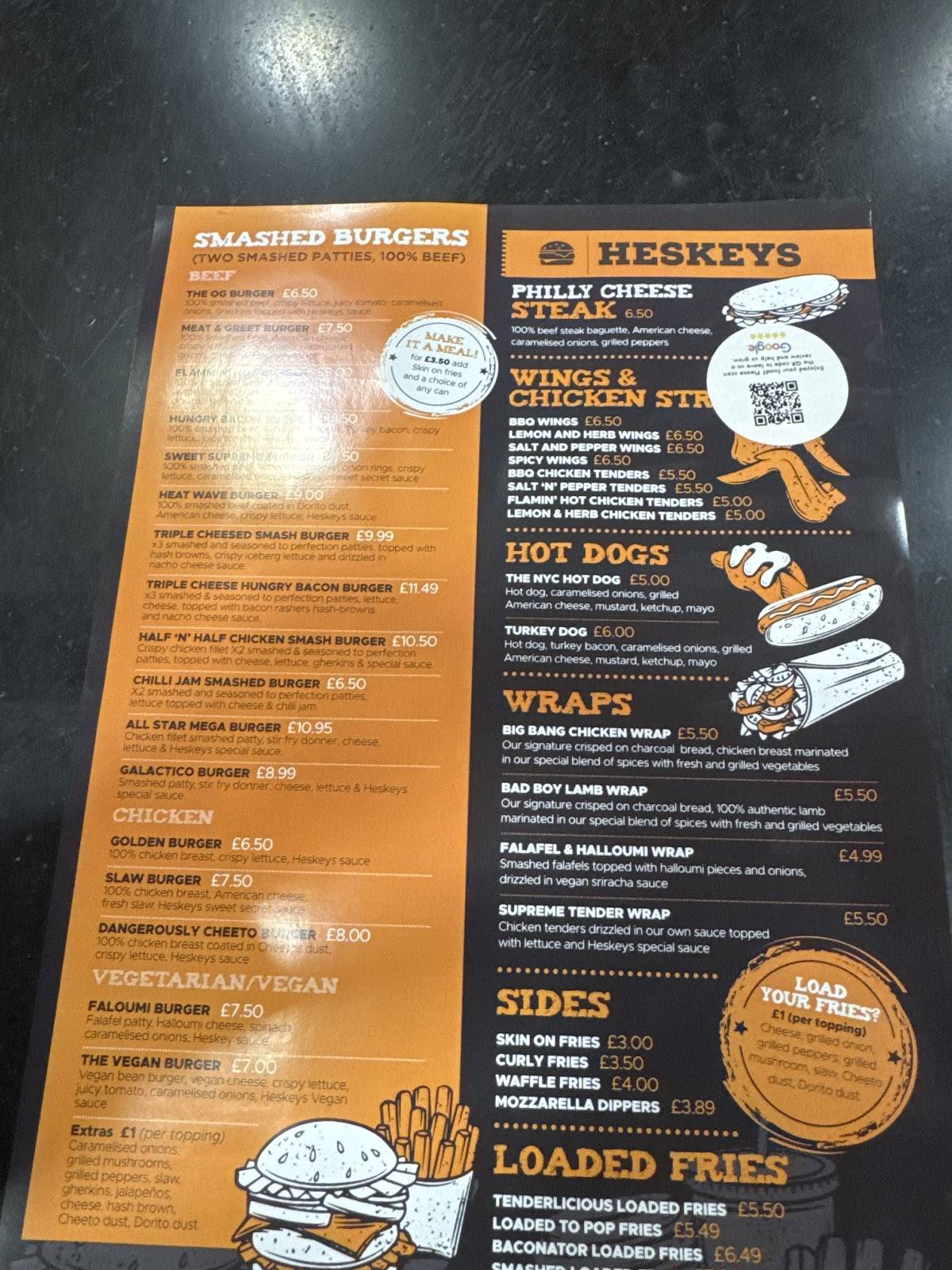 Heskey's меню