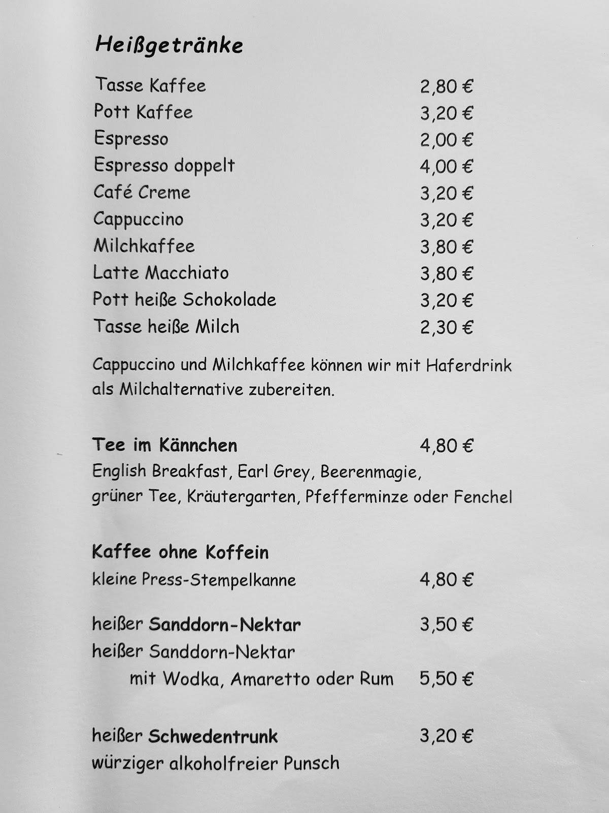 Hofcafé Grete меню