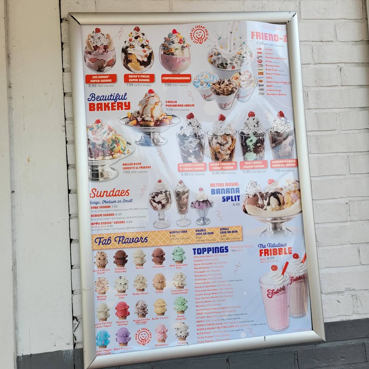 Friendly's меню