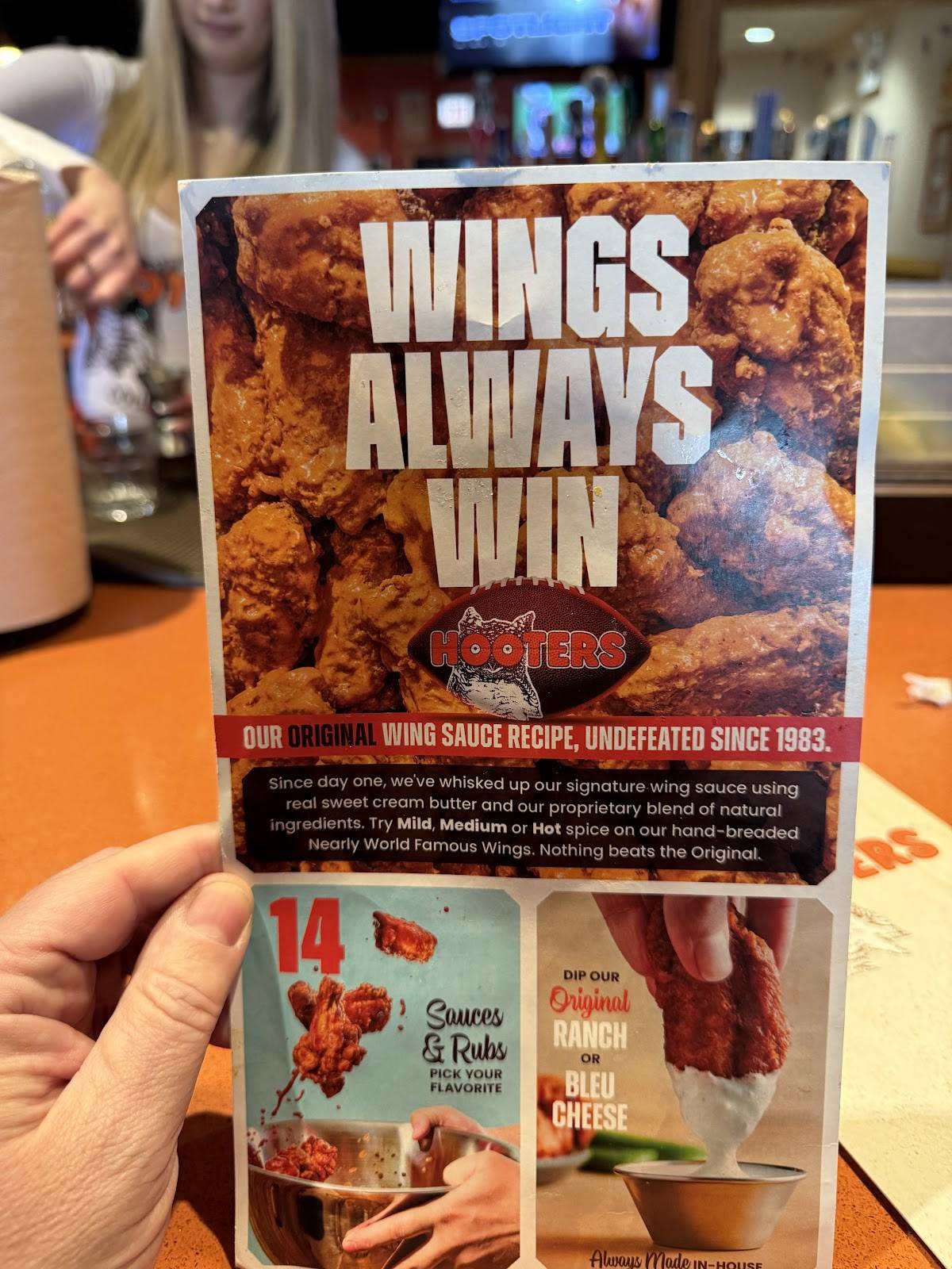 Hooters меню