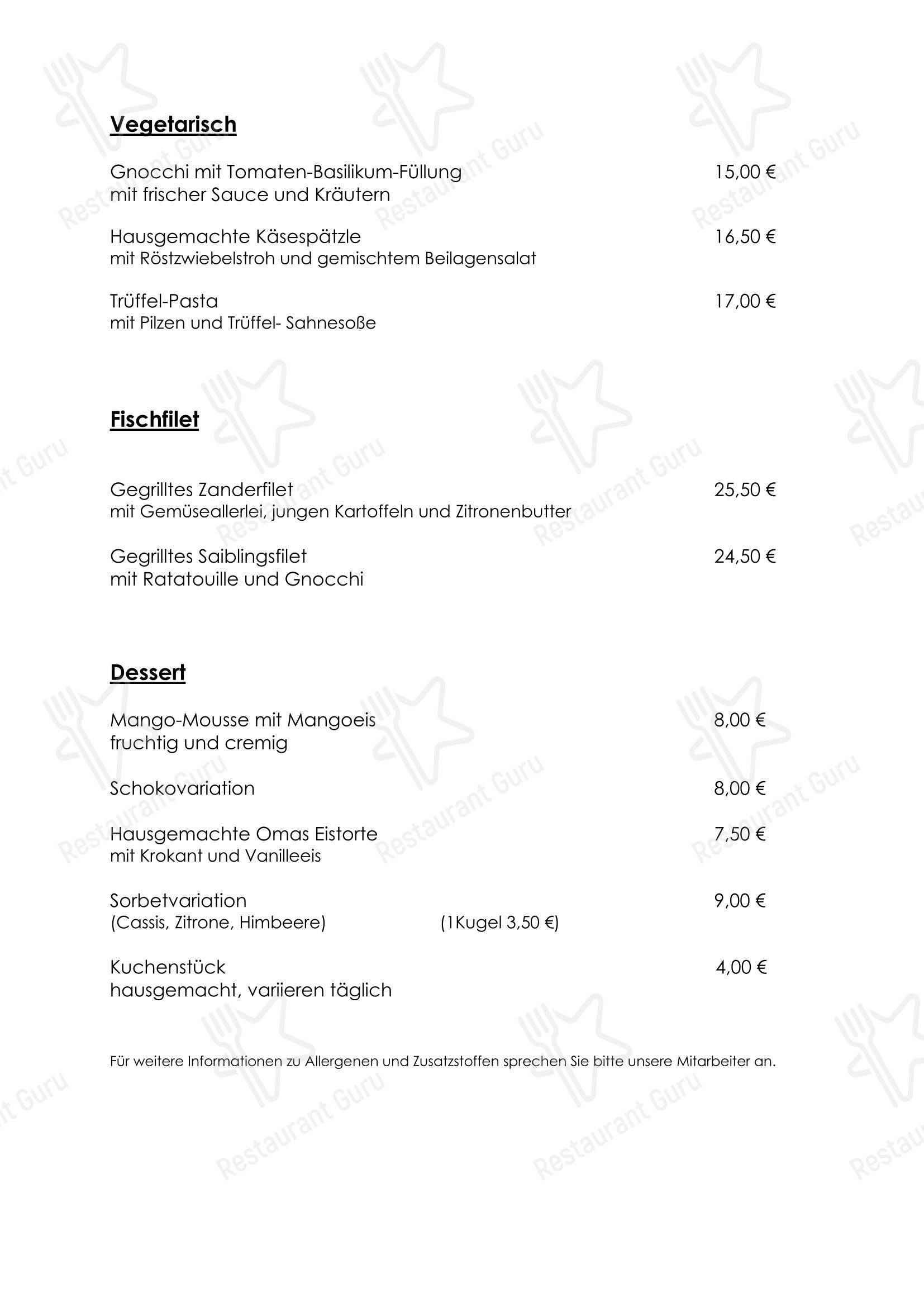 Меню ресторана Hotel Post & Restaurant - Меню