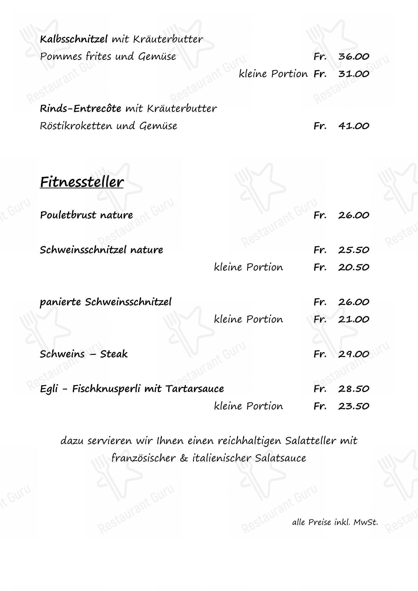 Меню ресторана Hotel - Restaurant Bergheim - Меню