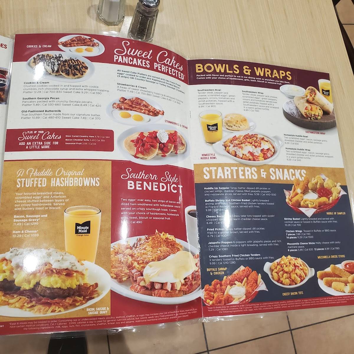 Huddle House меню