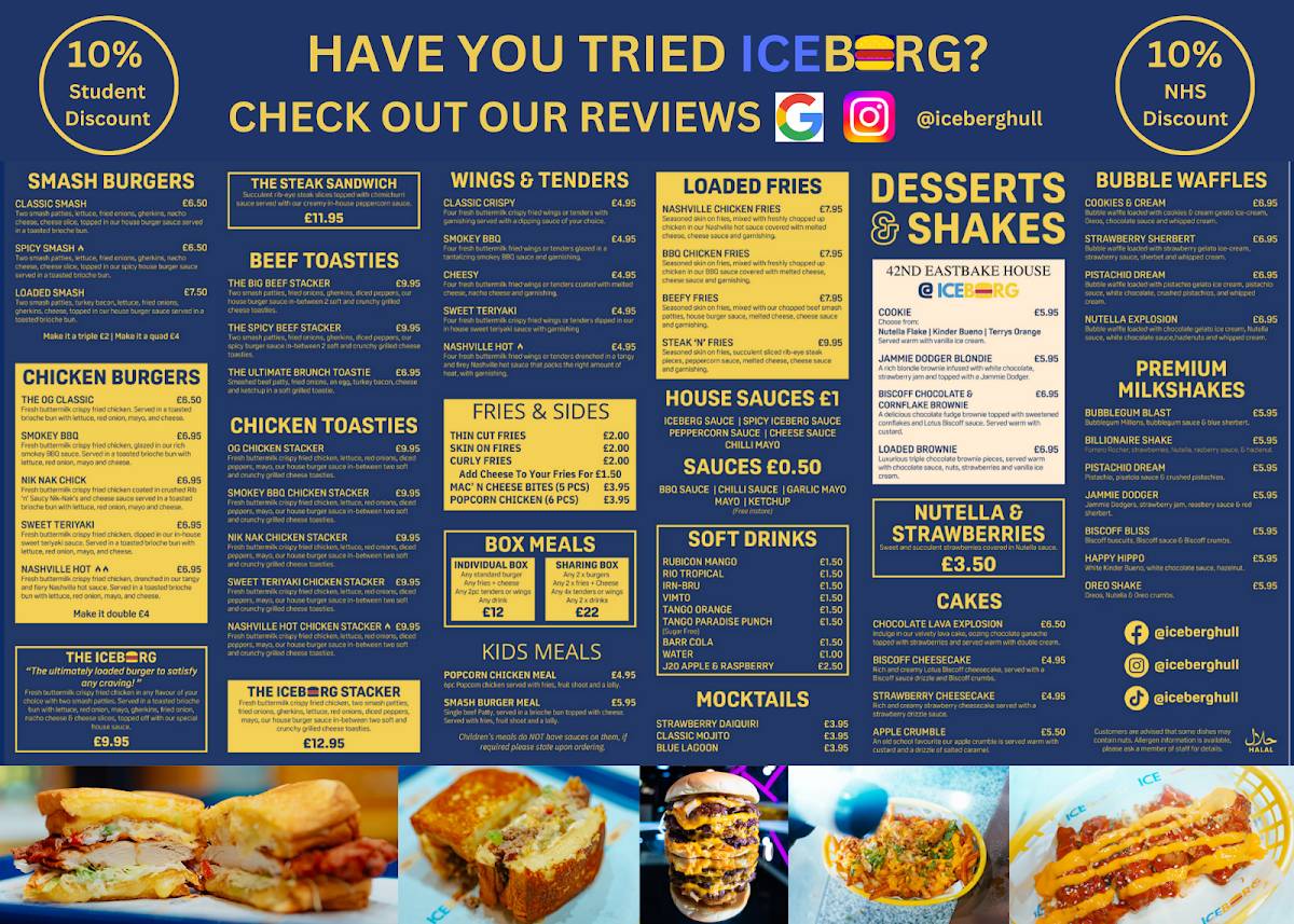 Iceberg меню