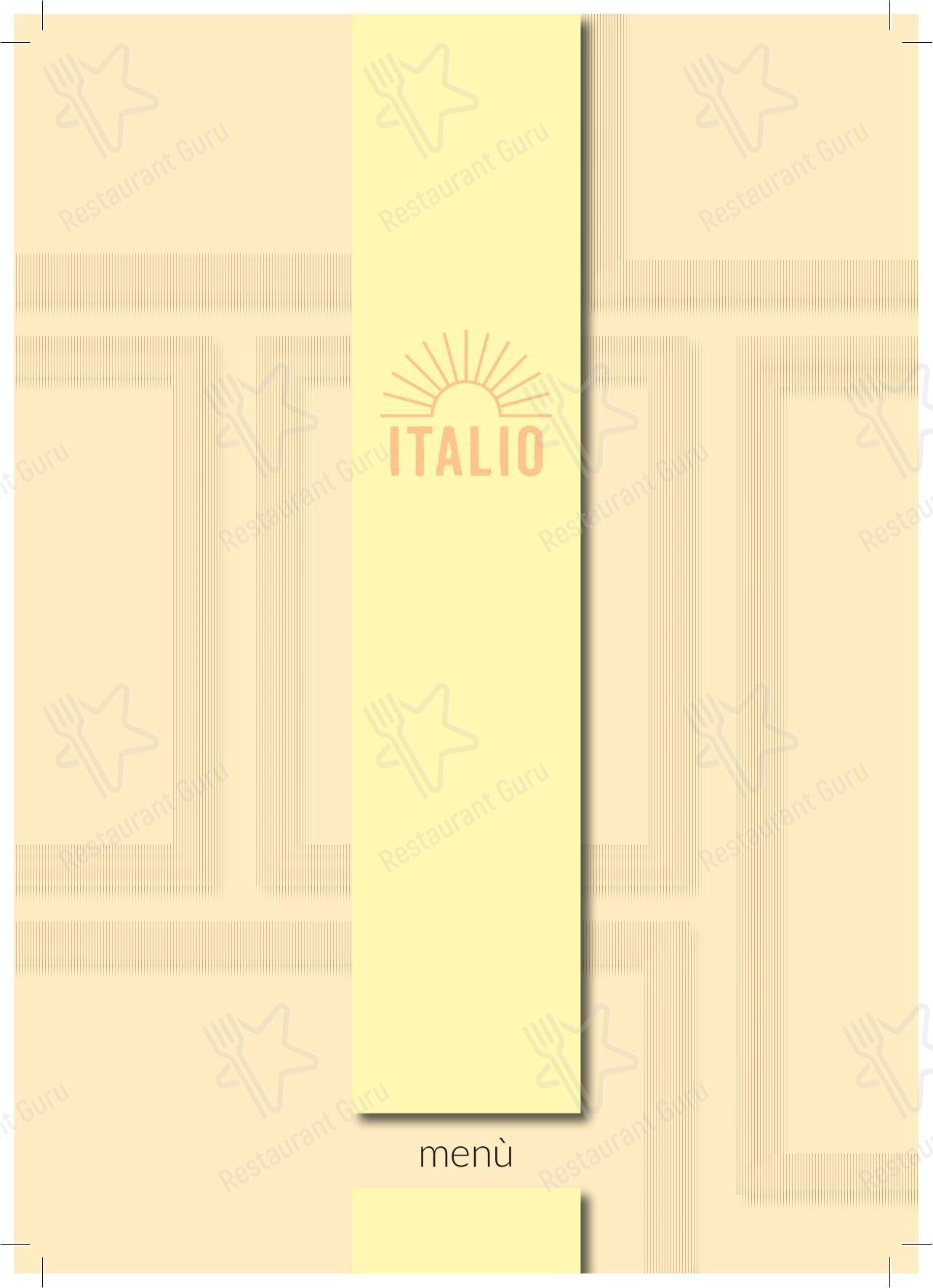 Меню ресторана ITALIO в Милане