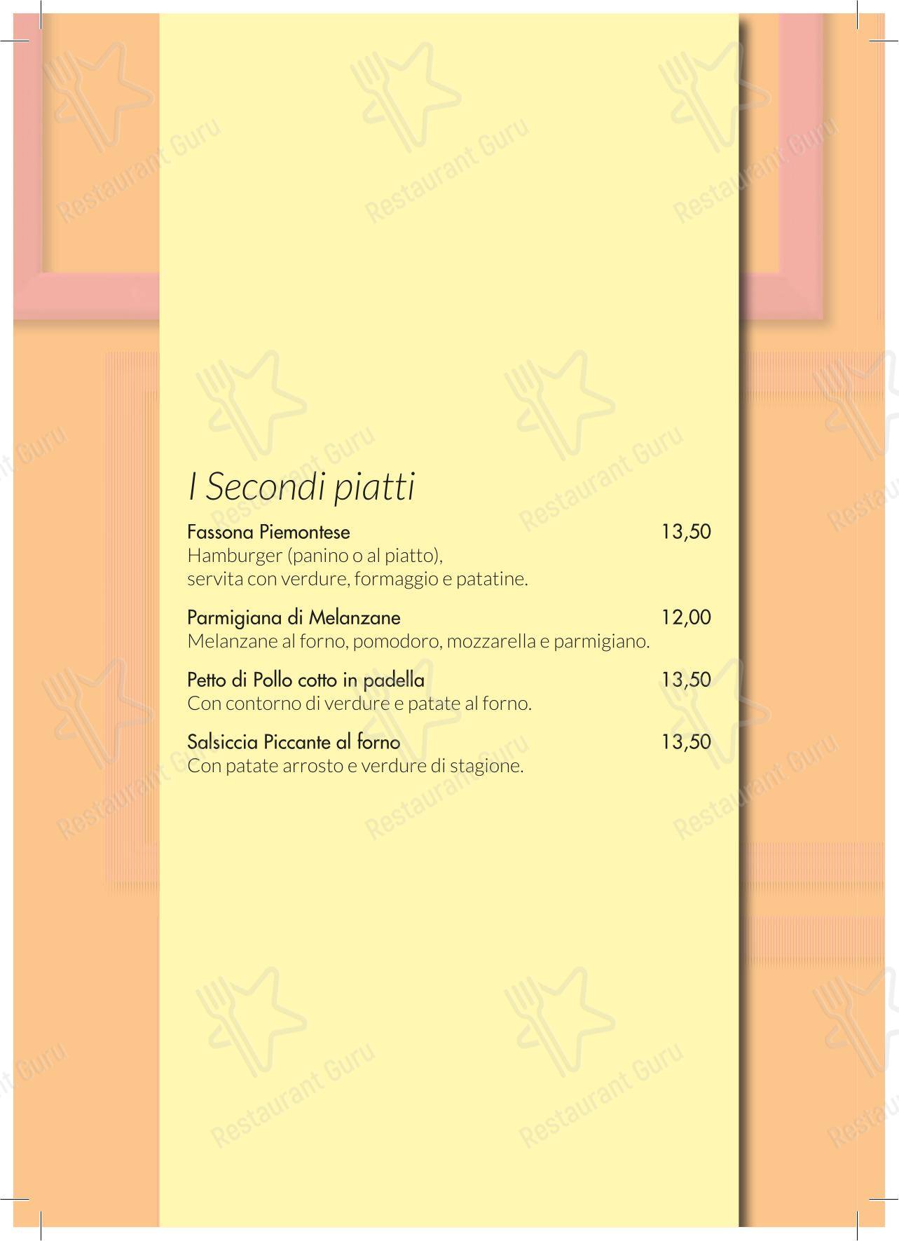 ITALIO в Милане - Меню