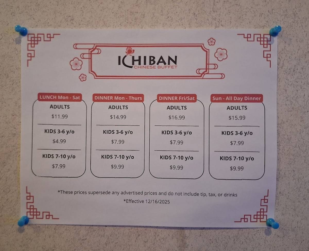 Ichiban Buffet меню