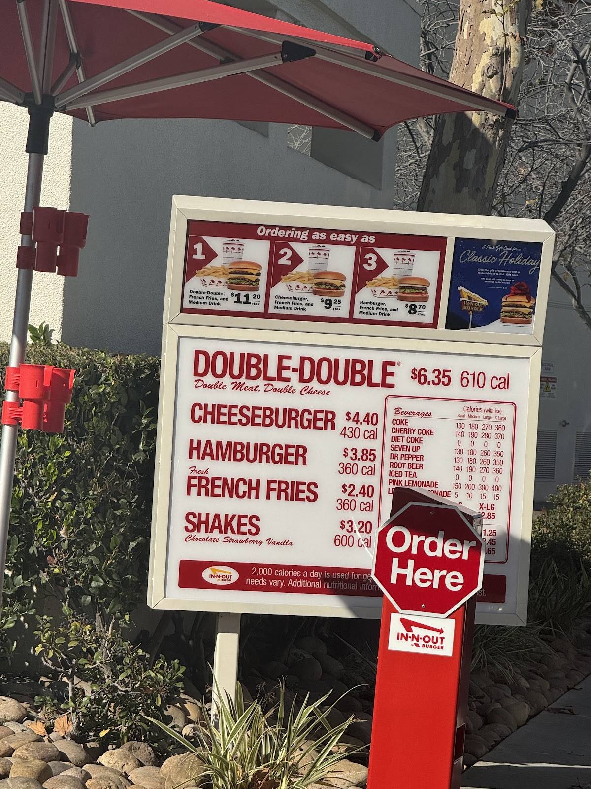 In-N-Out Burger меню