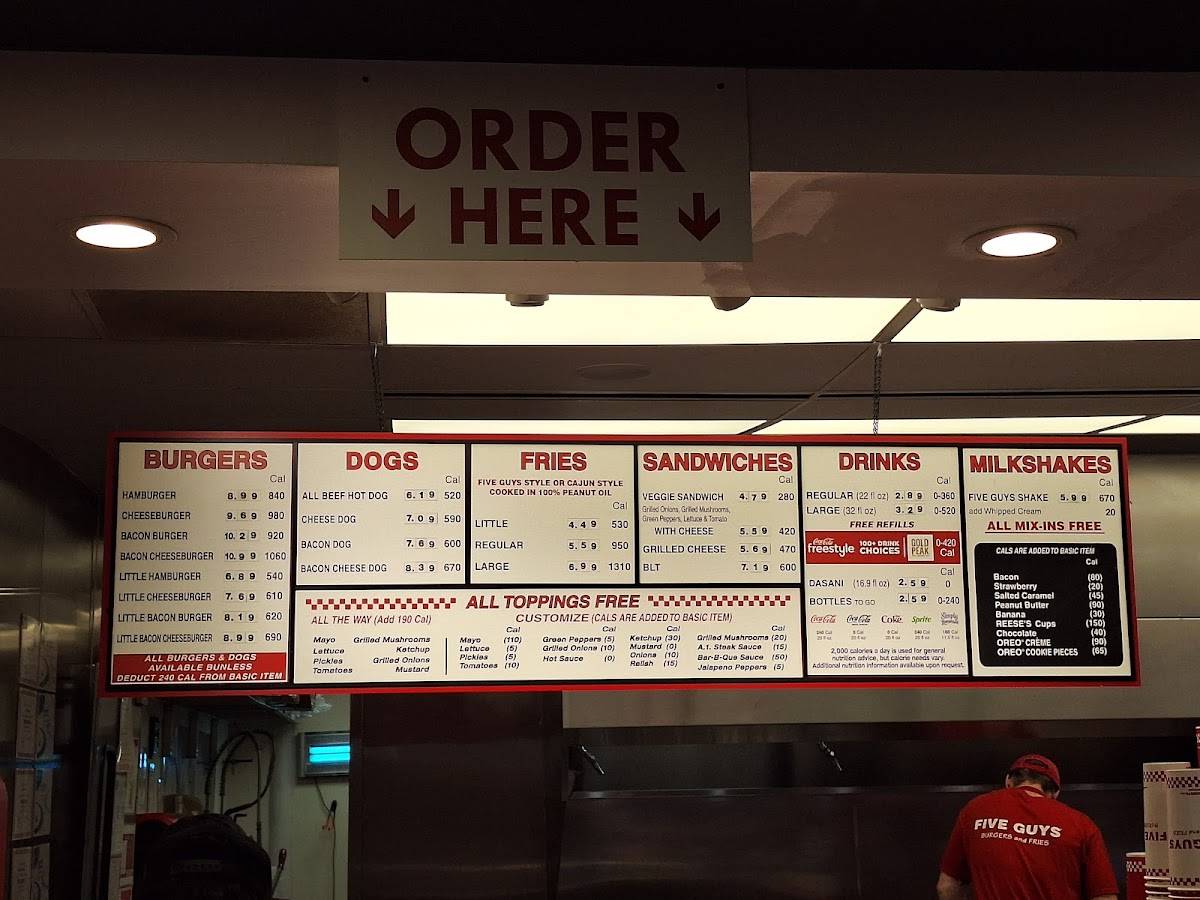 Five Guys меню