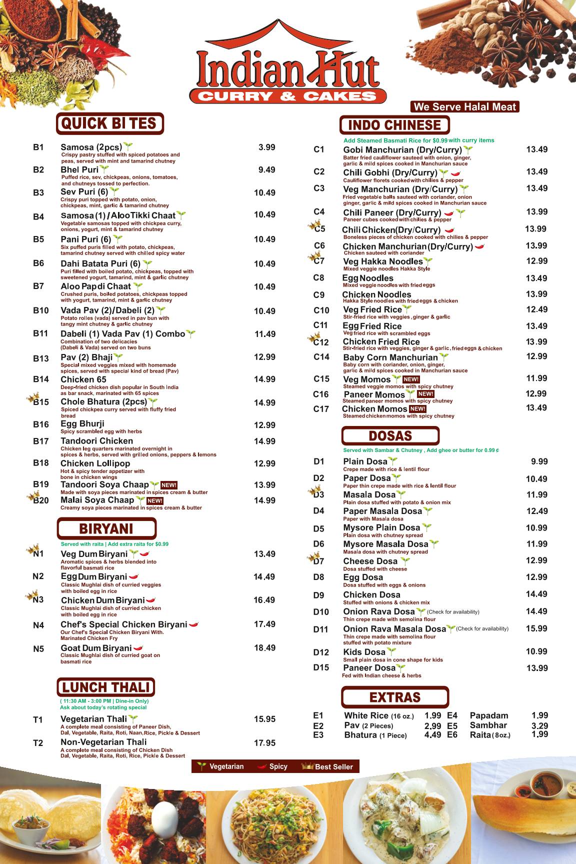 Indian Hut Exton меню
