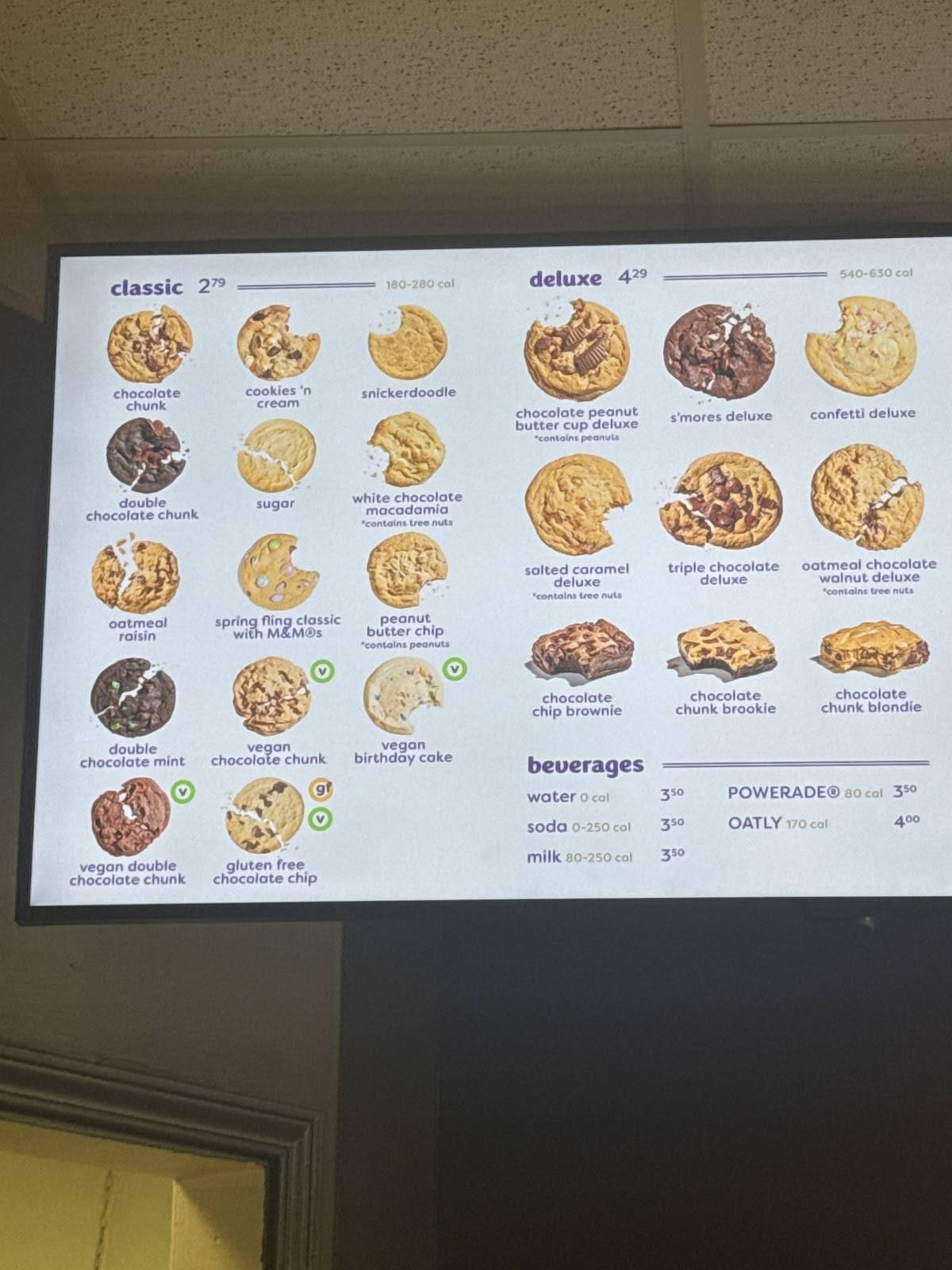 Insomnia Cookies меню
