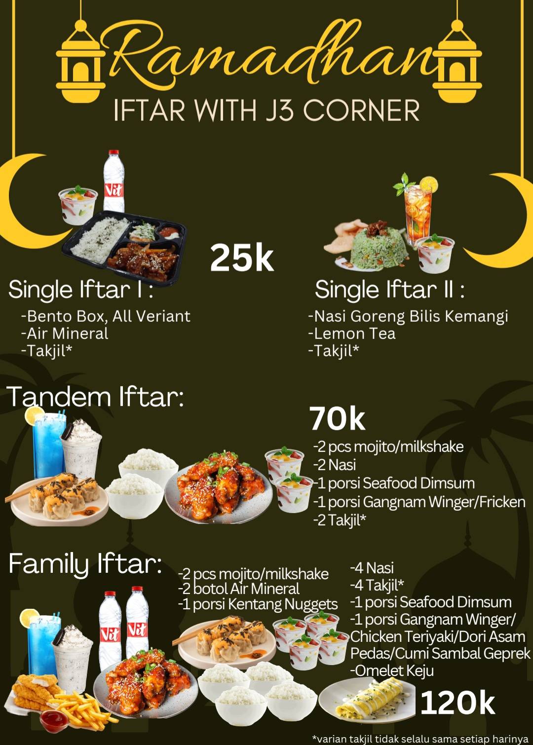 J3 Corner меню