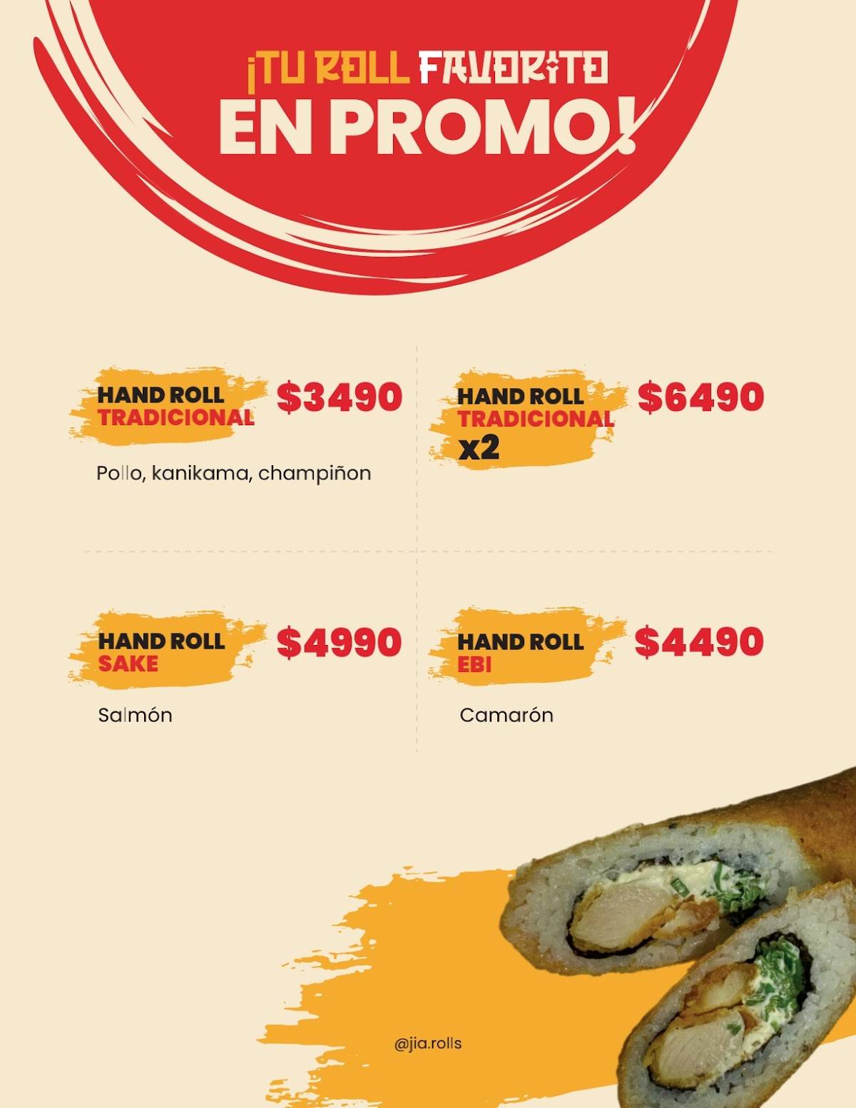 JIA ROLL´S меню
