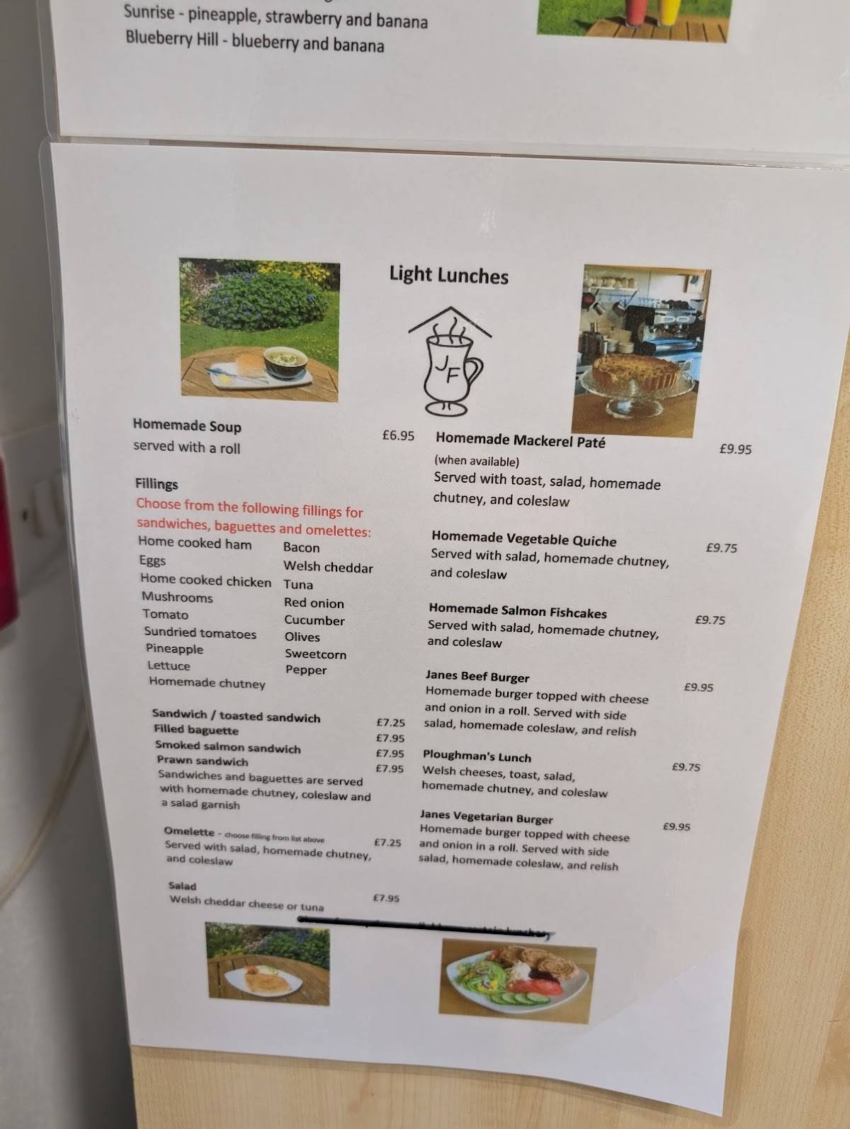 Janes Fishguard меню