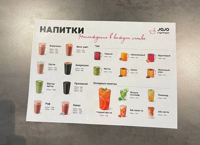 Jojo Ramen меню