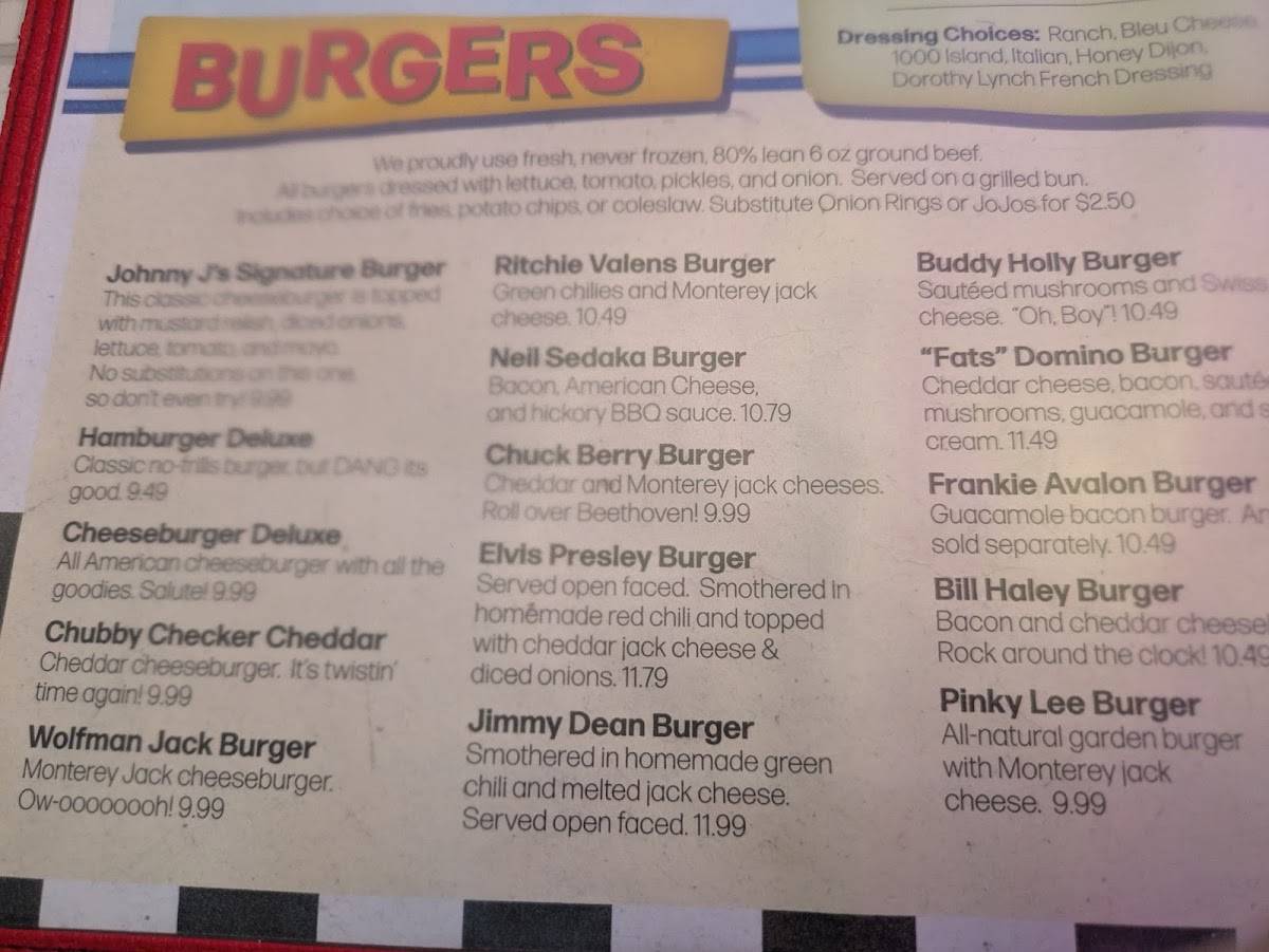 Johnny J's Diner меню