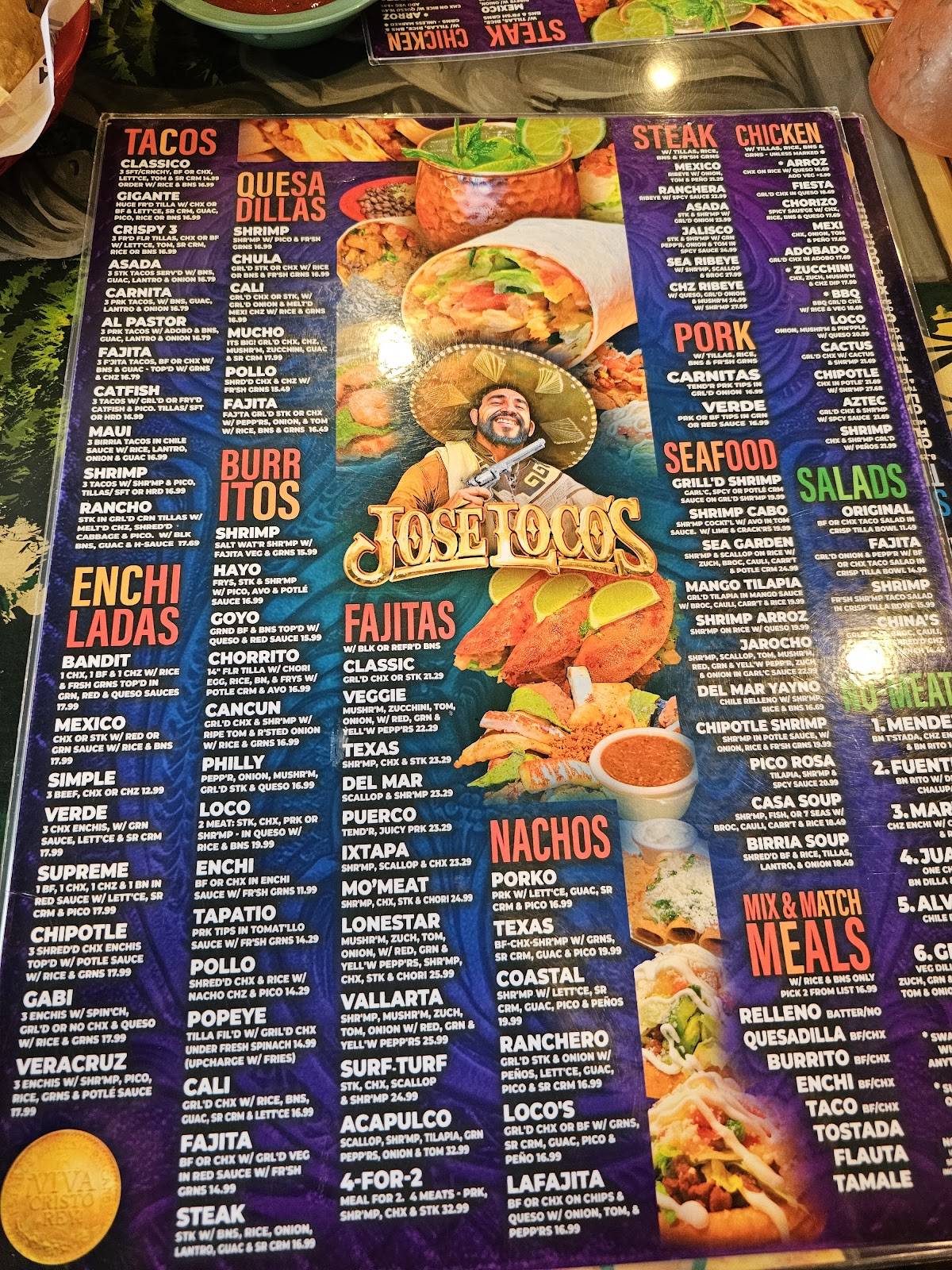 Jose Locos Mexican меню