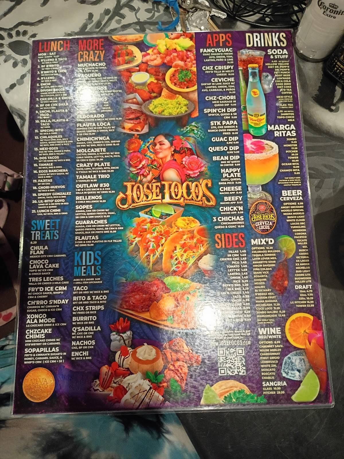 Jose Locos Mexican меню