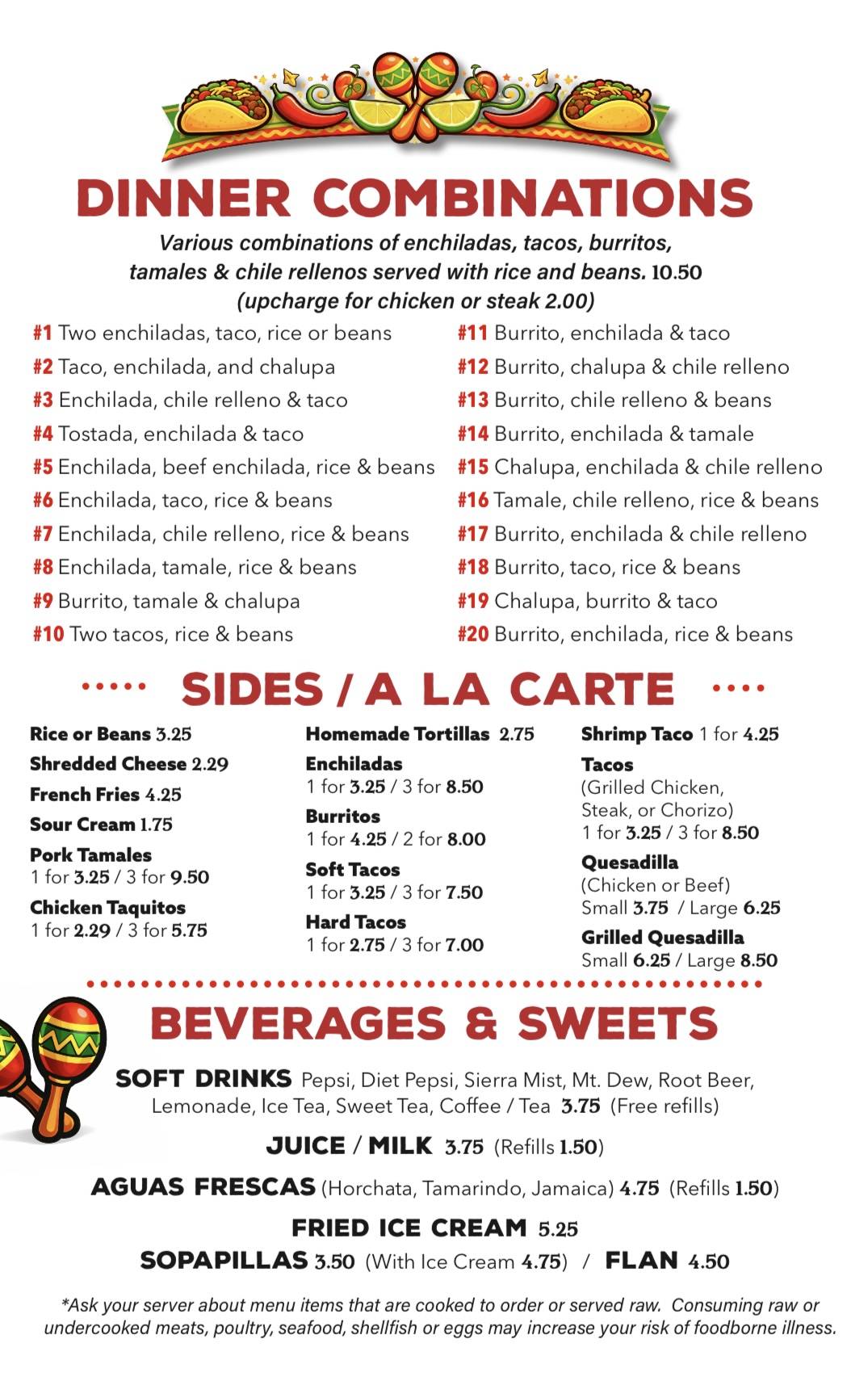 Jose’s Mexican Restaurant меню