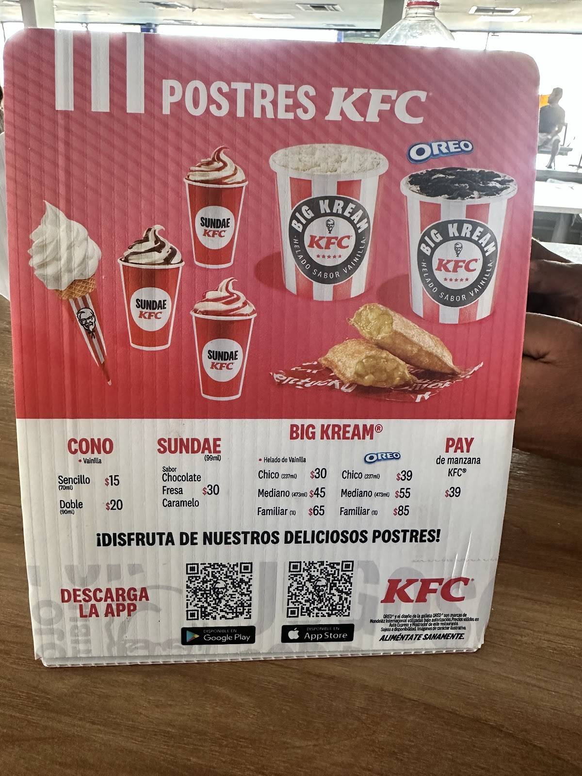 KFC CENTRAL DE AUTOBUSES меню