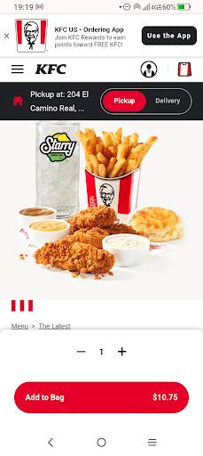 KFC меню