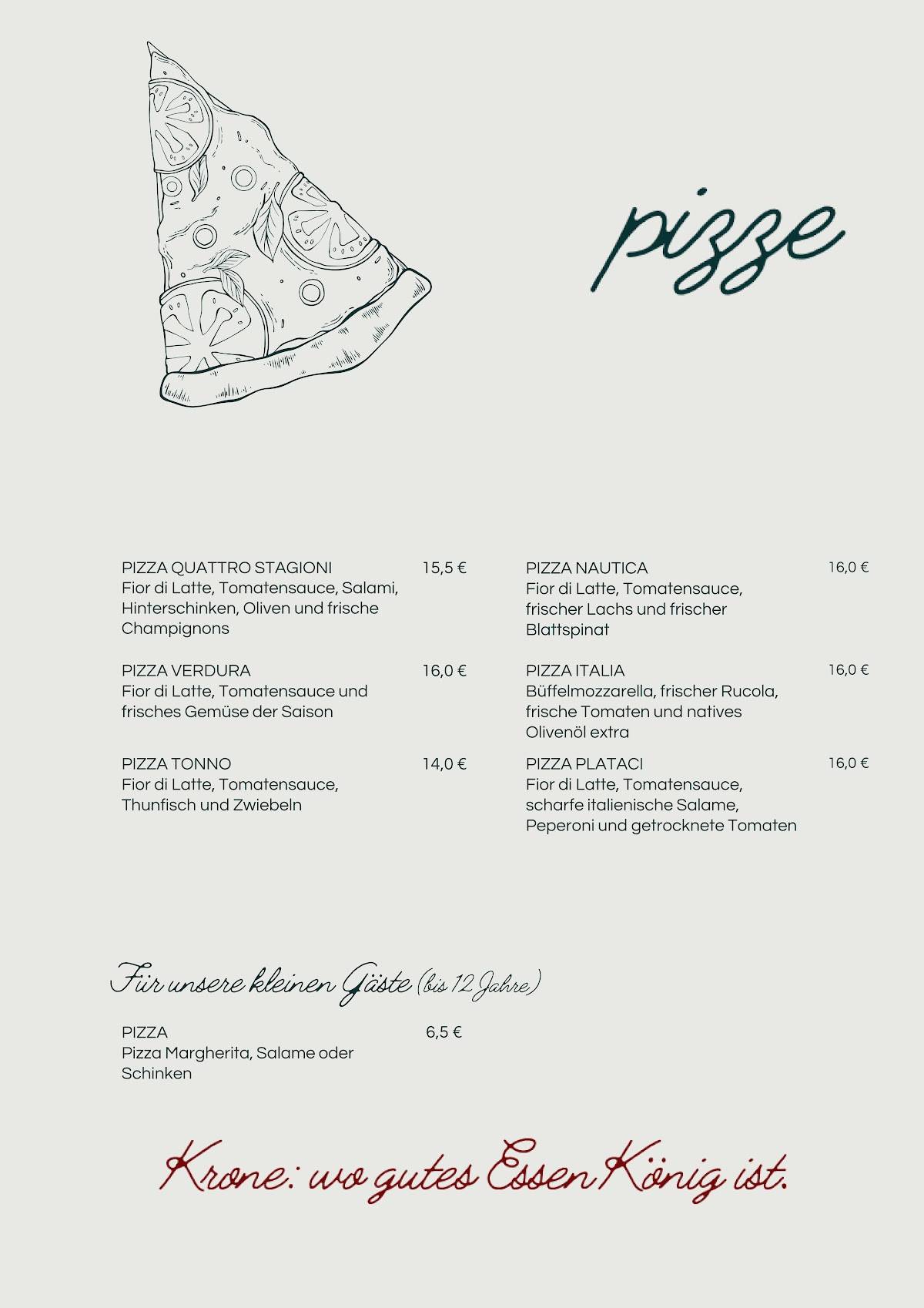 KRONE Trattoria-Pizzeria меню