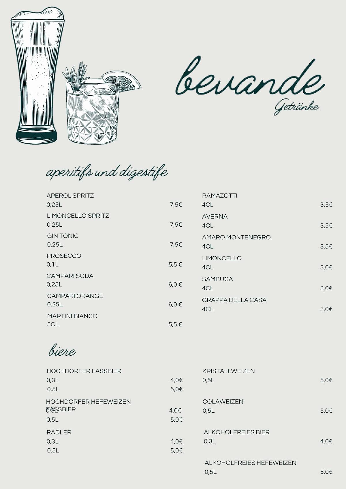 KRONE Trattoria-Pizzeria меню