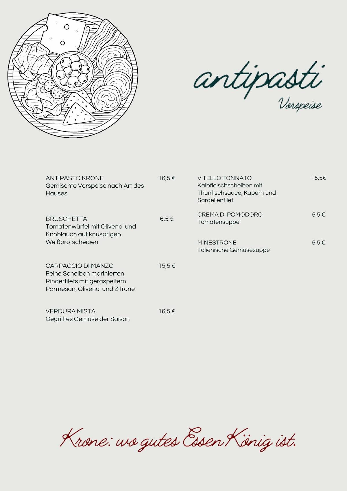 KRONE Trattoria-Pizzeria меню