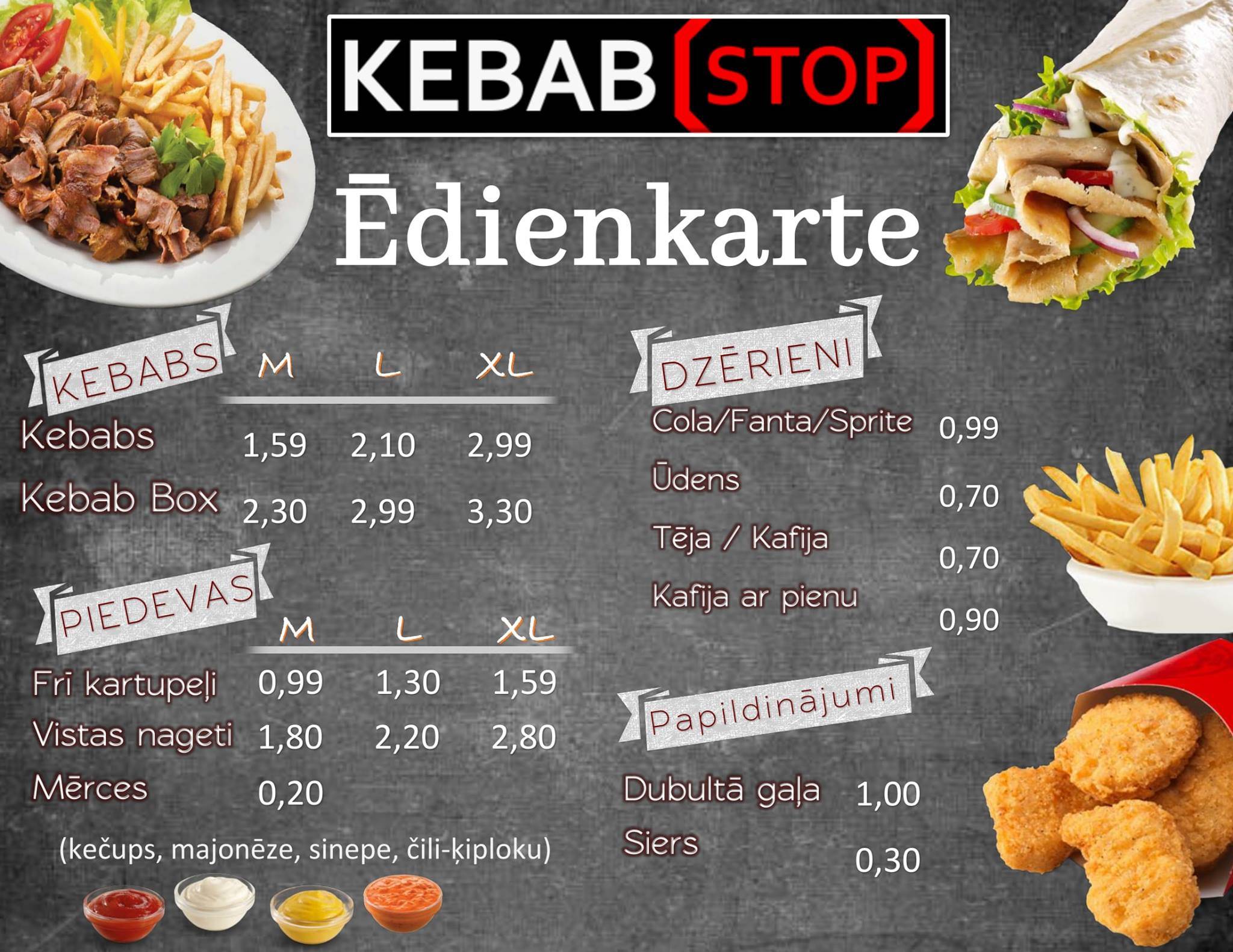 Kebab Stop Riga меню