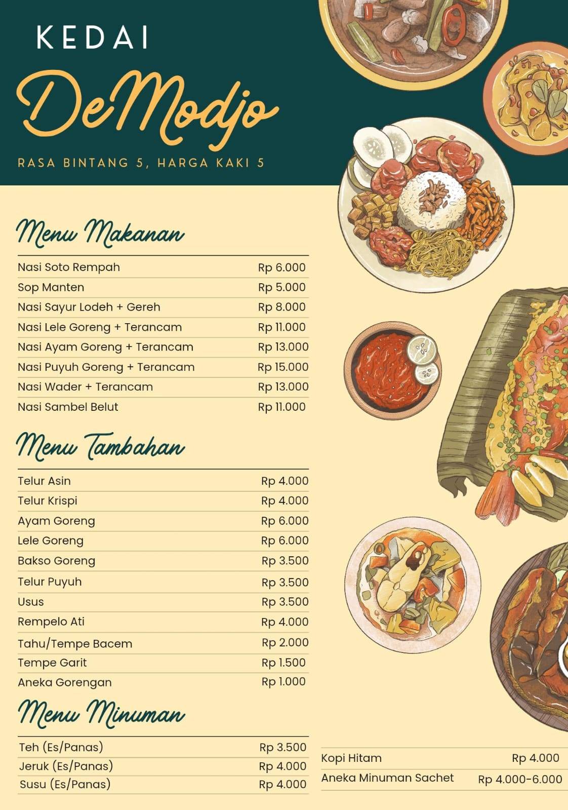 Kedai De'Modjo меню