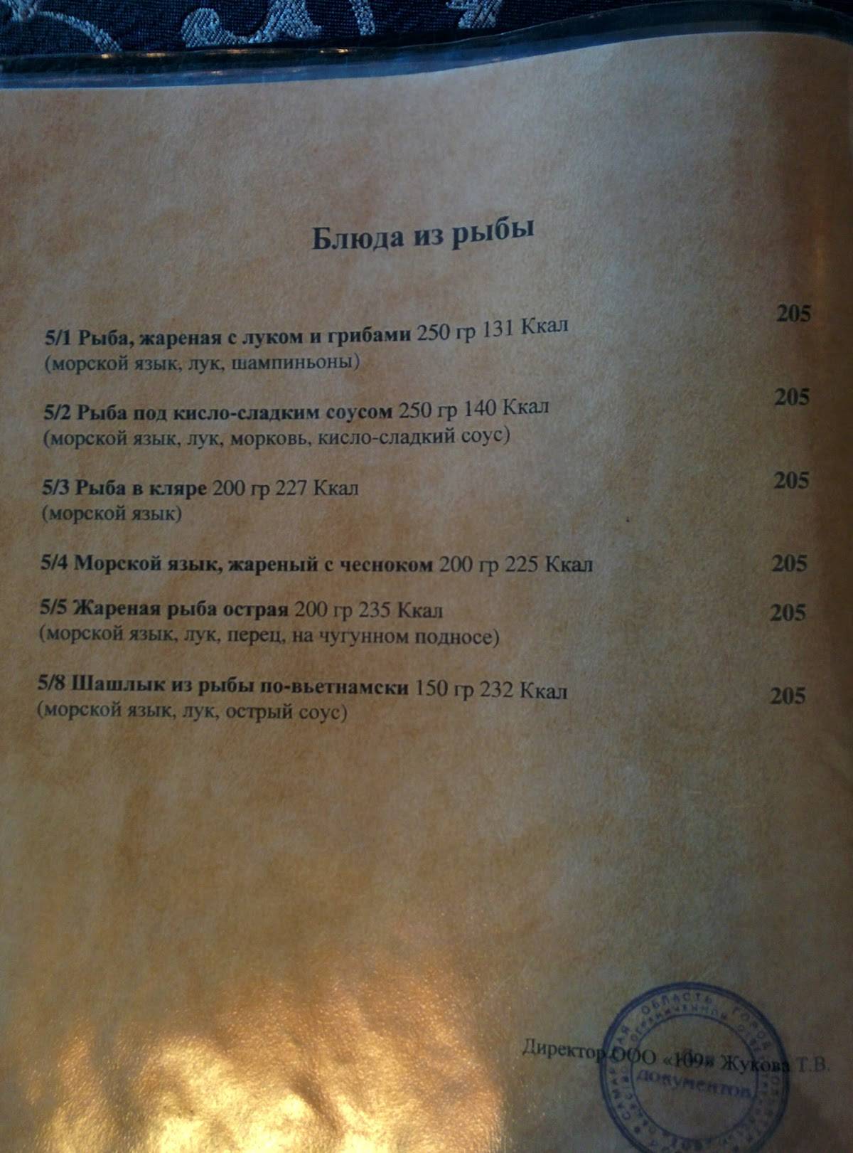 Ханой меню