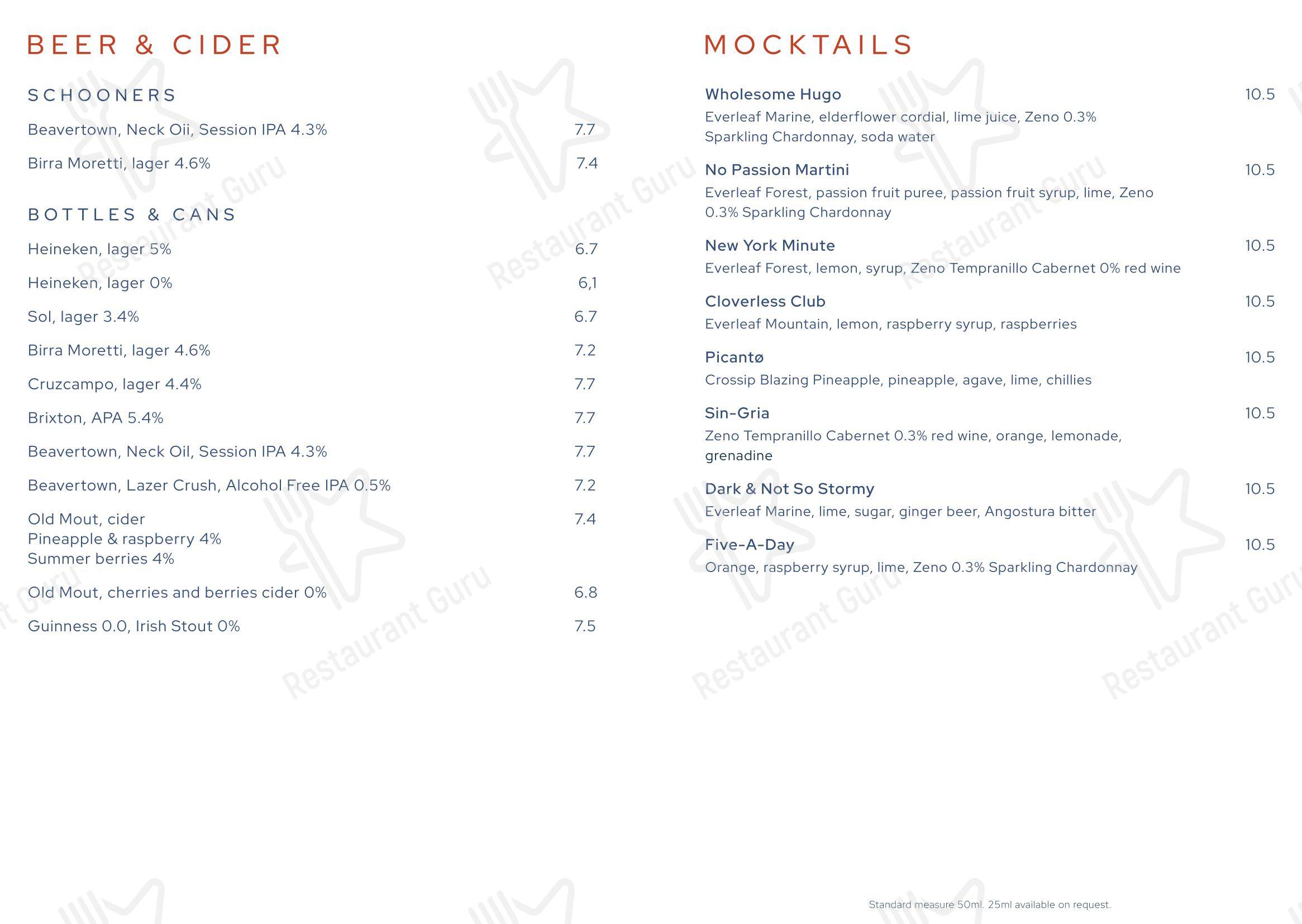 Меню ресторана Kitty Hawk - Dinner Menu