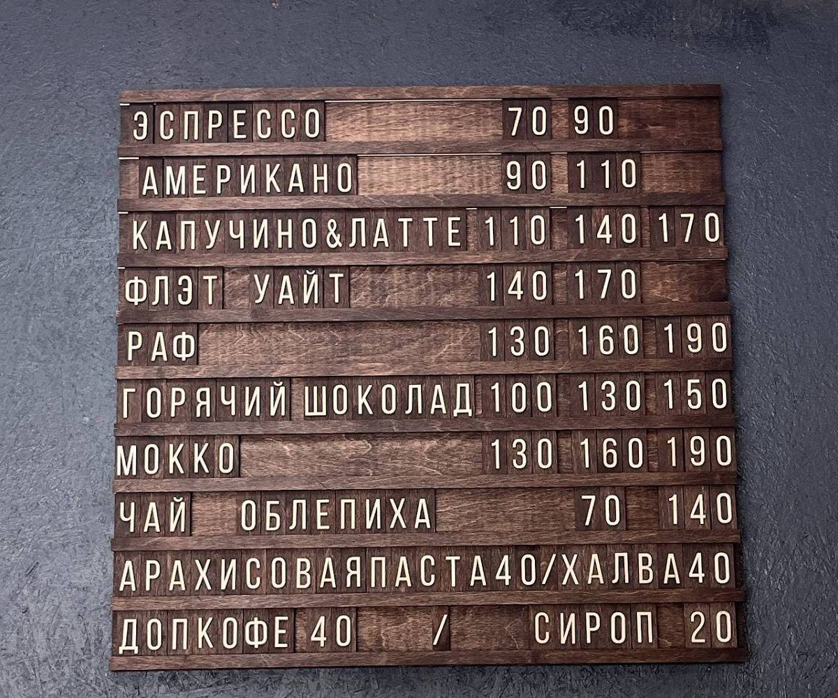 Кофе меню