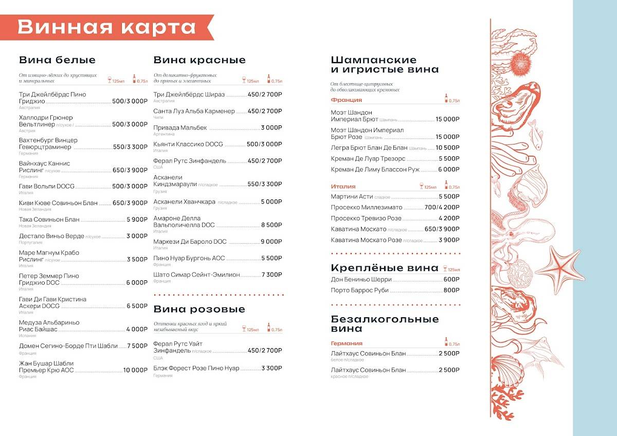 Красная Икра меню