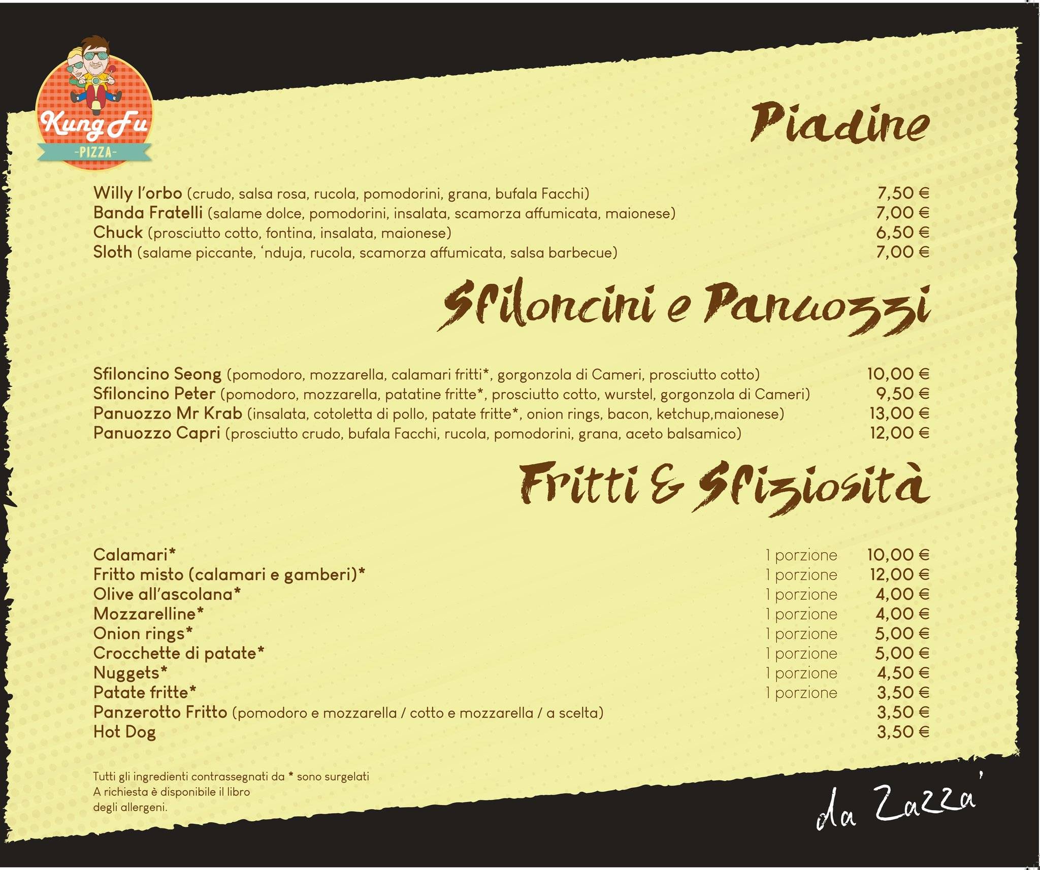 Kung Fu Pizza da zazzà меню
