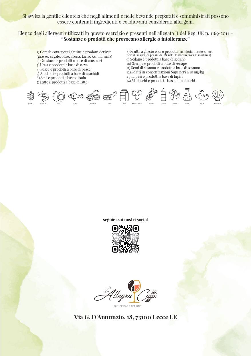 L'Allegro Caffé меню